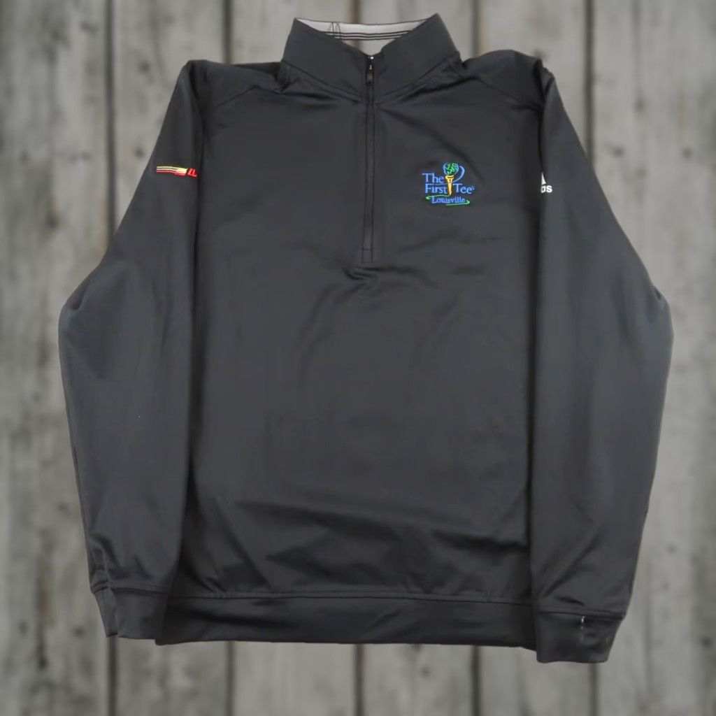 Adidas Adidas First Tee Louisville Golf Headquarters 1/4 Zip Pullover Men's M Medium Black Long Sleeve Mock Neck Stand-Up Collar Casual Pullover Golf Size US M / EU 48-50 / 2 - 1 Thumbnail