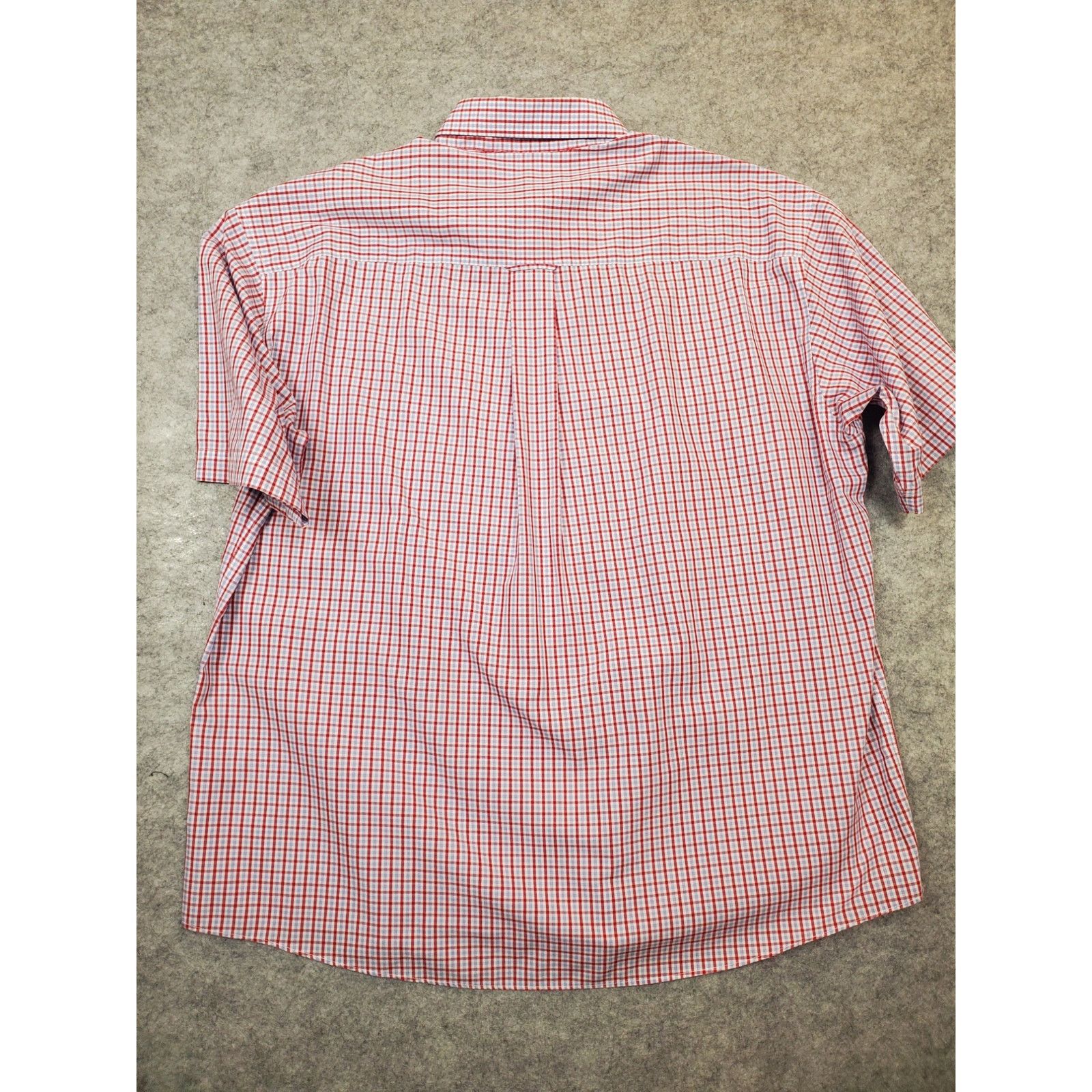 Enro Mens Enro XL Red White Blue Short Sleeve Poplin Cotton Shirt Size US XL / EU 56 / 4 - 2 Thumbnail