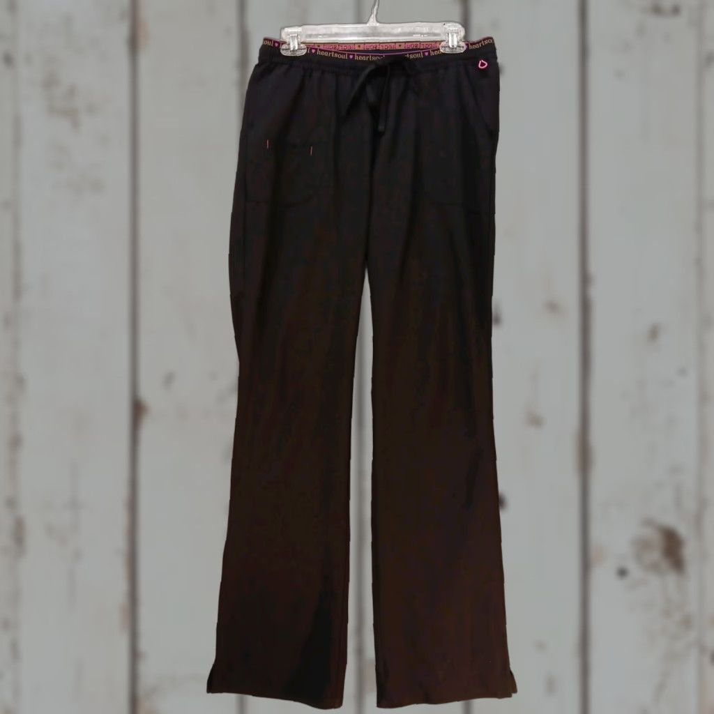 Vintage Heartsoul Scrub Pants Women Medium Tall Black Drawstring Elastic Waist GUC Size 32" / US 10 / IT 46 - 1 Thumbnail