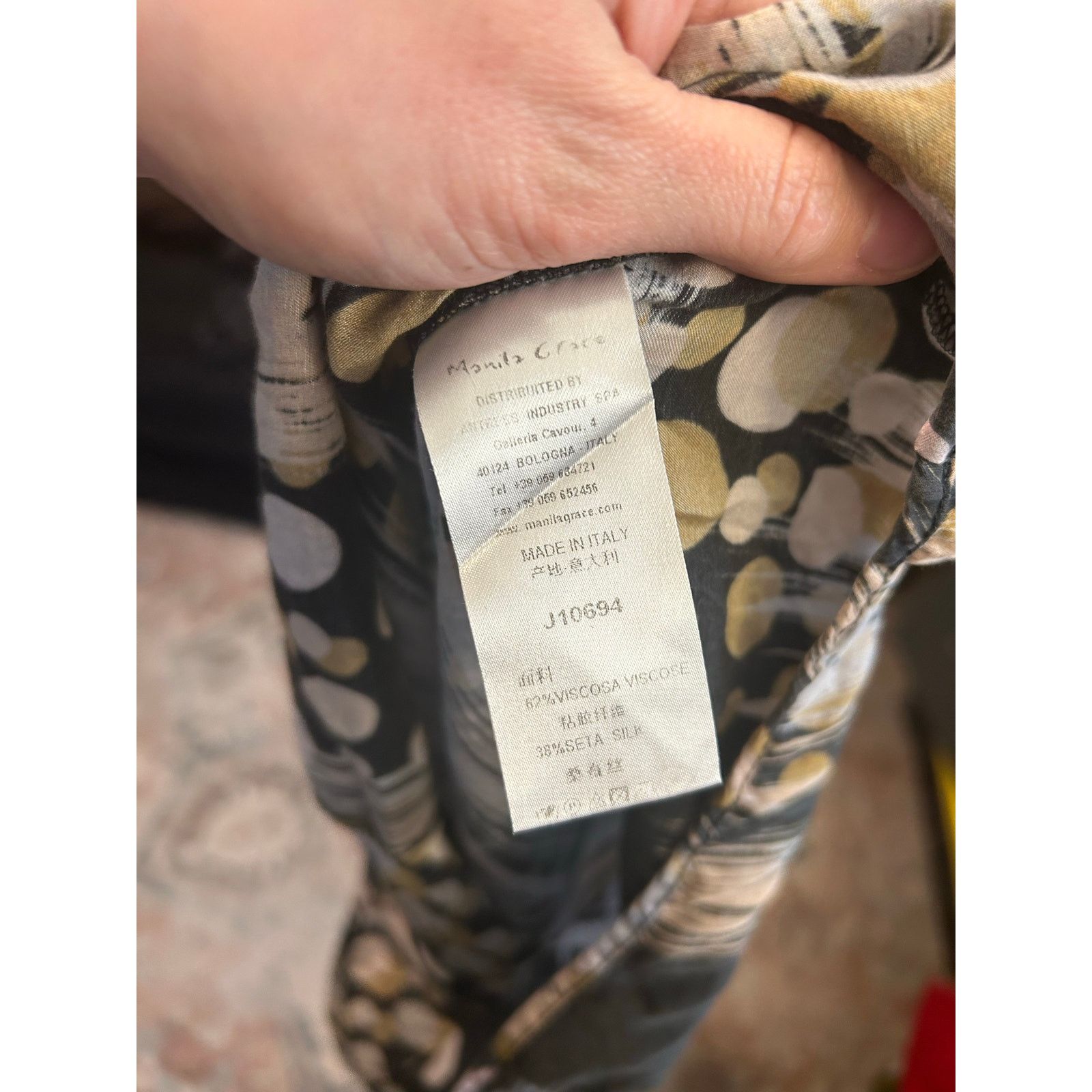 Coup De Grace Manila Grace Viscose Silk Geometric SleevelessBlouse, Sz 42 Size L / US 10 / IT 46 - 4 Thumbnail