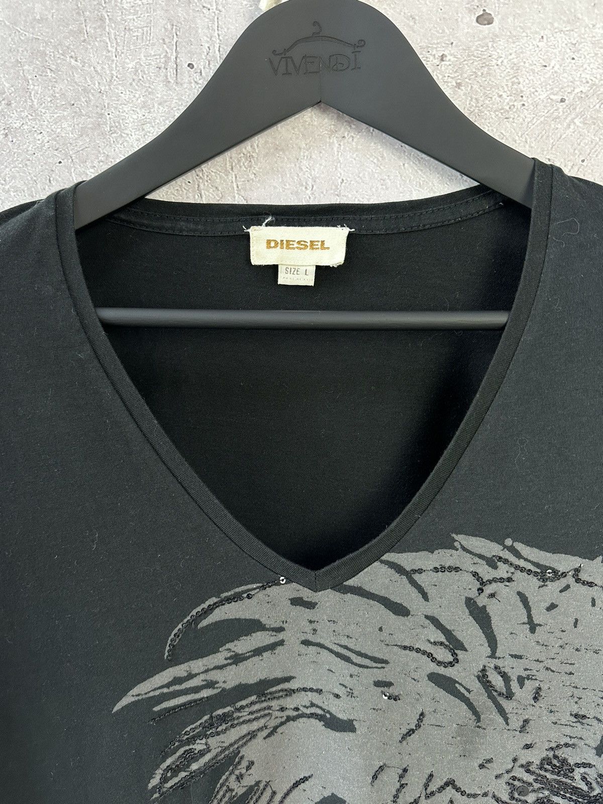 Diesel Vintage Diesel Printed Black Women’s Long Sleeve Jumper Size L / US 10 / IT 46 - 3 Thumbnail