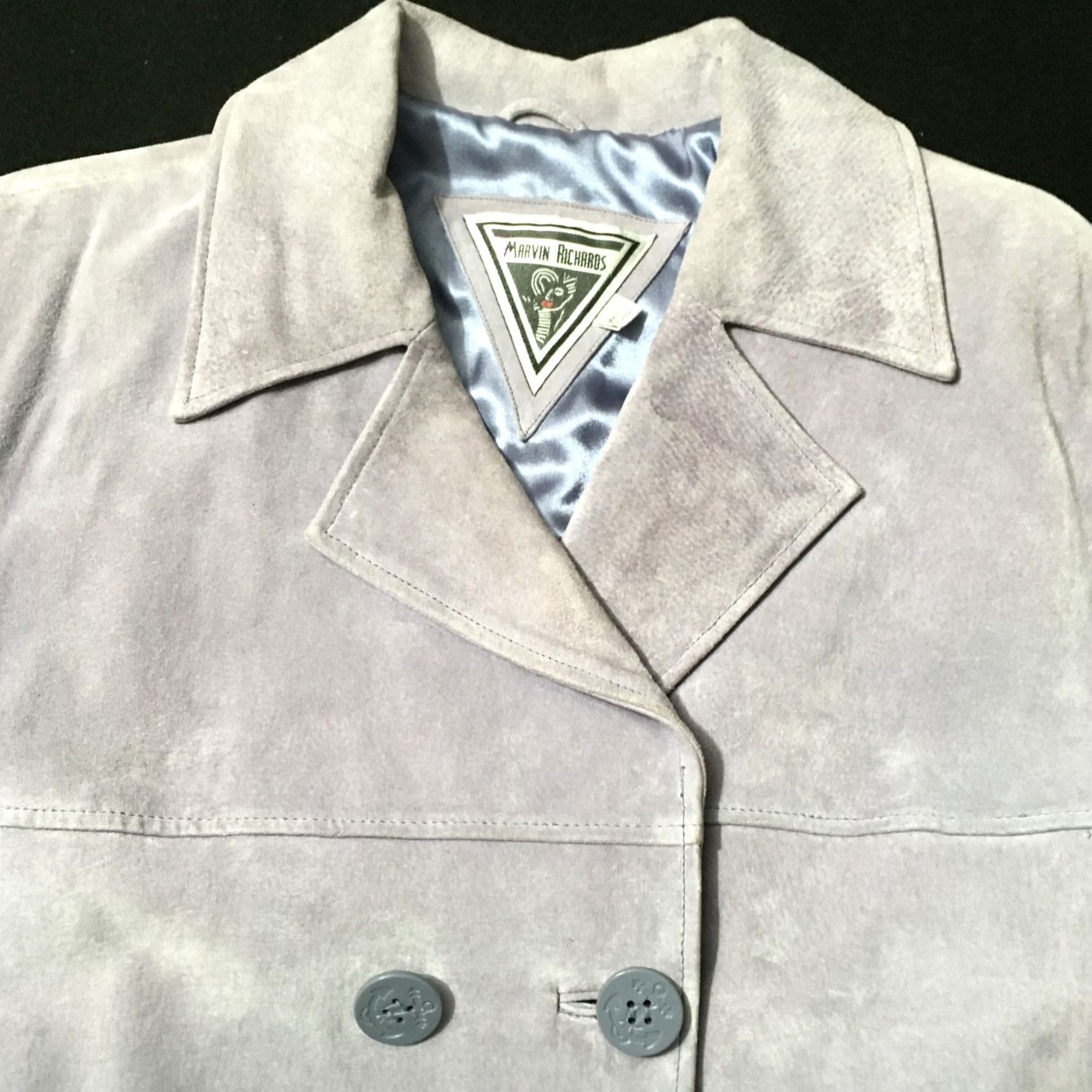 Vintage VINTAGE Marvin Richards Suede Jacket Western Boho Lavender Purple Fringe Pockets Button Long Sleeve Short Jacket Womens L Size L / US 10 / IT 46 - 5 Thumbnail