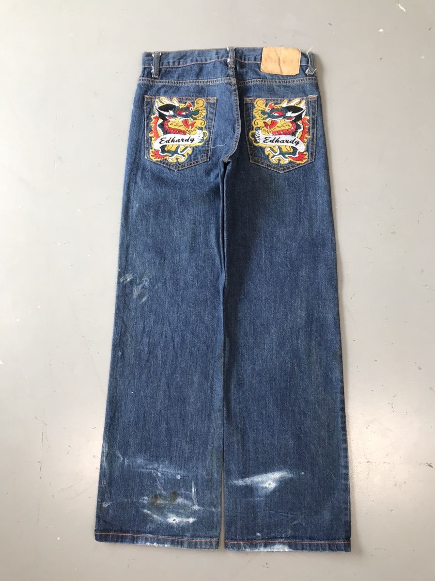 Ed Hardy × Vintage Vintage Ed Hardy Dragon 🐉 Denim Size US 32 / EU 48 - 1 Thumbnail