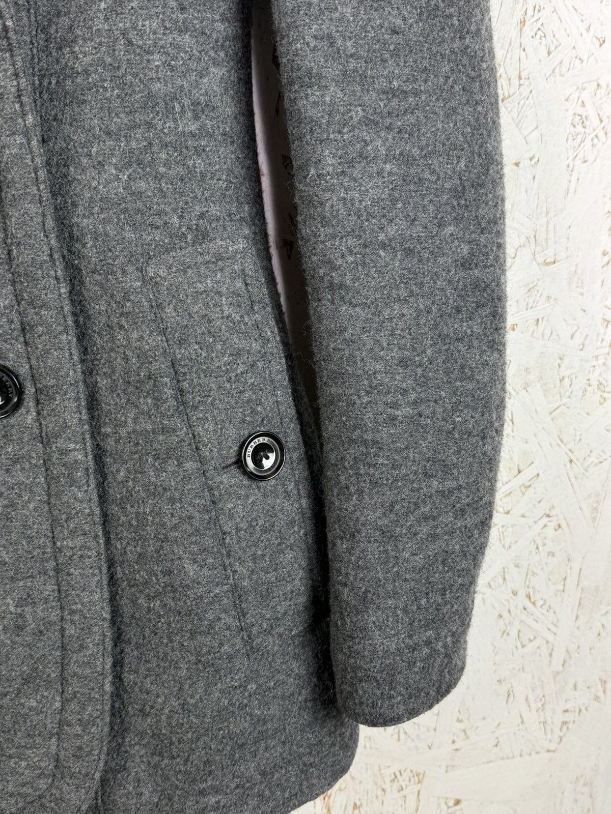 Burberry Burberry Brit Wool Pea Coat Grey Nova Check Lining IT40 US4 Size XS / US 0-2 / IT 36-38 - 4 Thumbnail