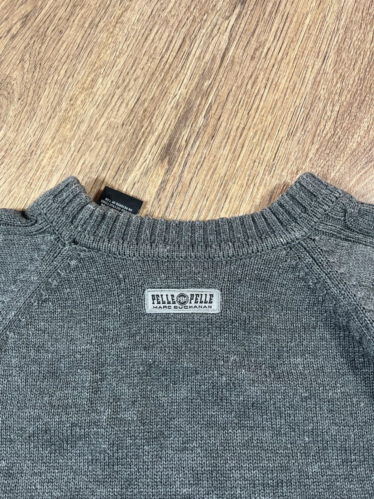 Pelle Pelle × Vintage Vintage Marc Buchanan Pelle Pelle Knit Sweater Rare Big Logo Size US L / EU 52-54 / 3 - 12 Thumbnail