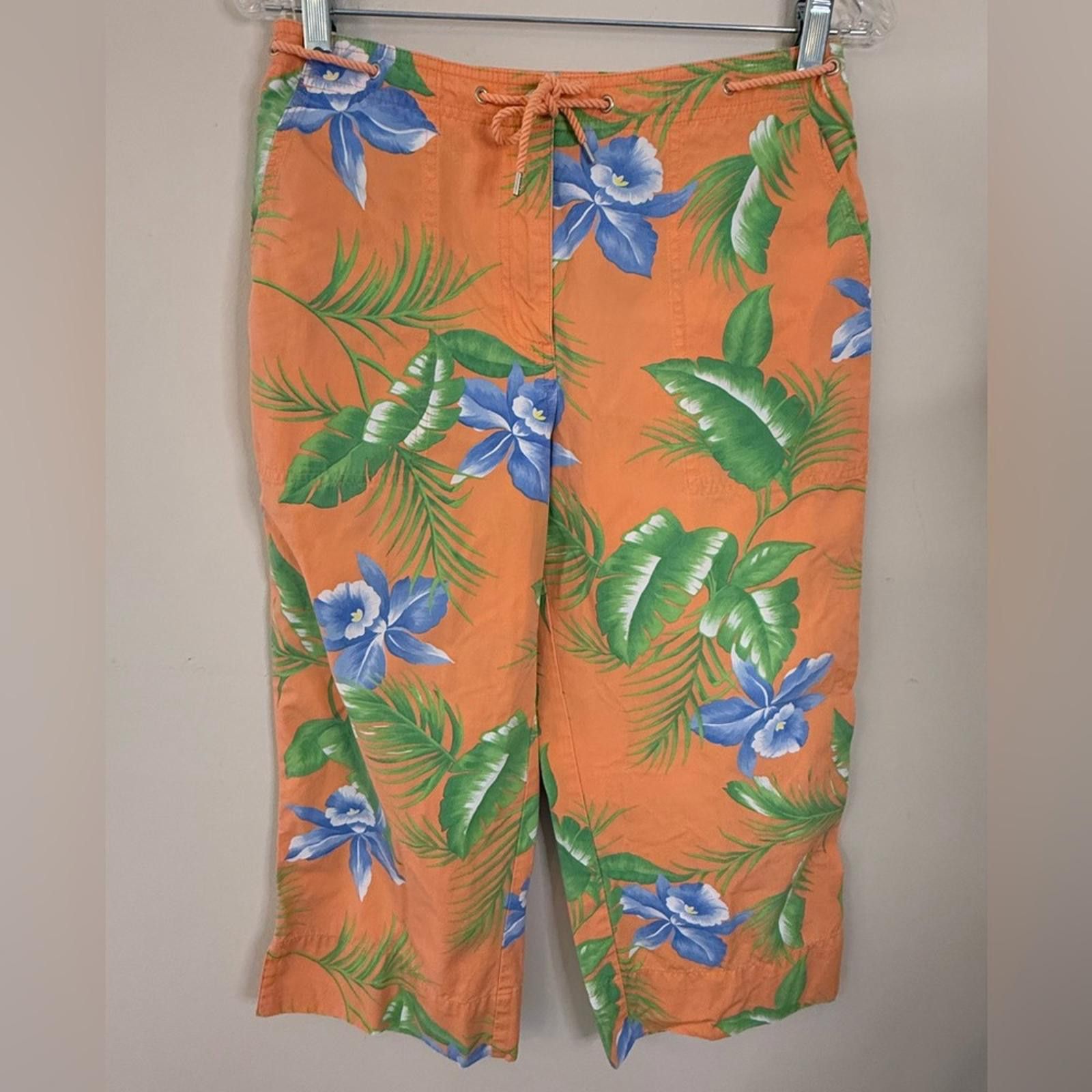 Lauren Ralph Lauren Lauren Ralph Lauren tropical crop pants floral palm SZ 6 Size 28" / US 6 / IT 42 - 1 Thumbnail