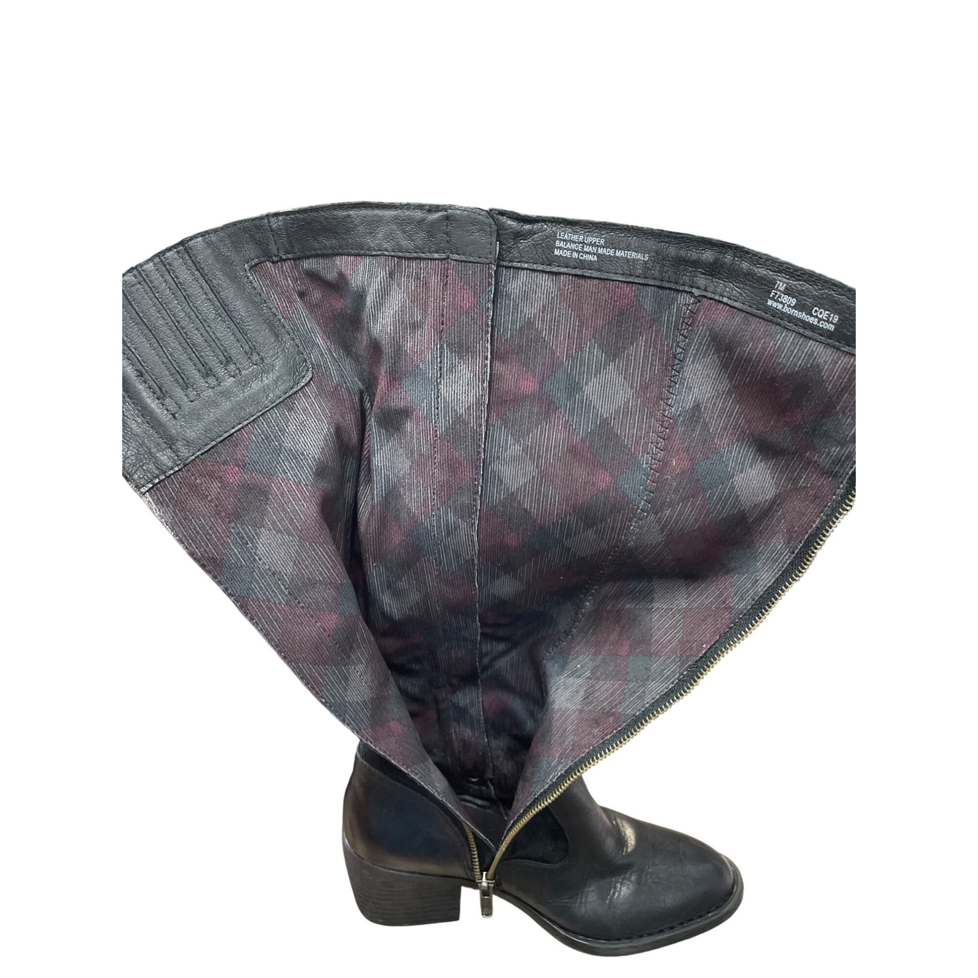 Born Born Womens Black Leather Suede Knee High Boots Size 7M SKU Size US 7 / IT 37 - 13 Thumbnail