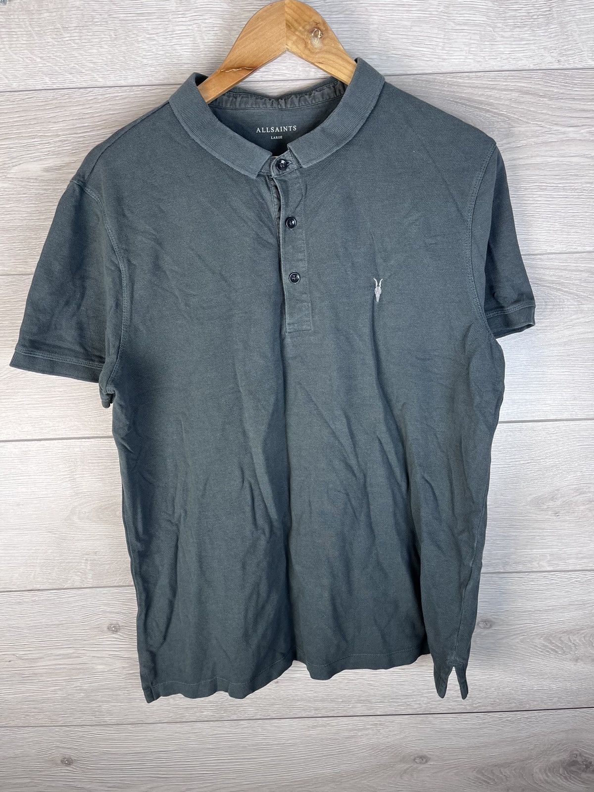 Allsaints Men’s polo Allsaints size L green cotton 100% Size US L / EU 52-54 / 3 - 4 Thumbnail