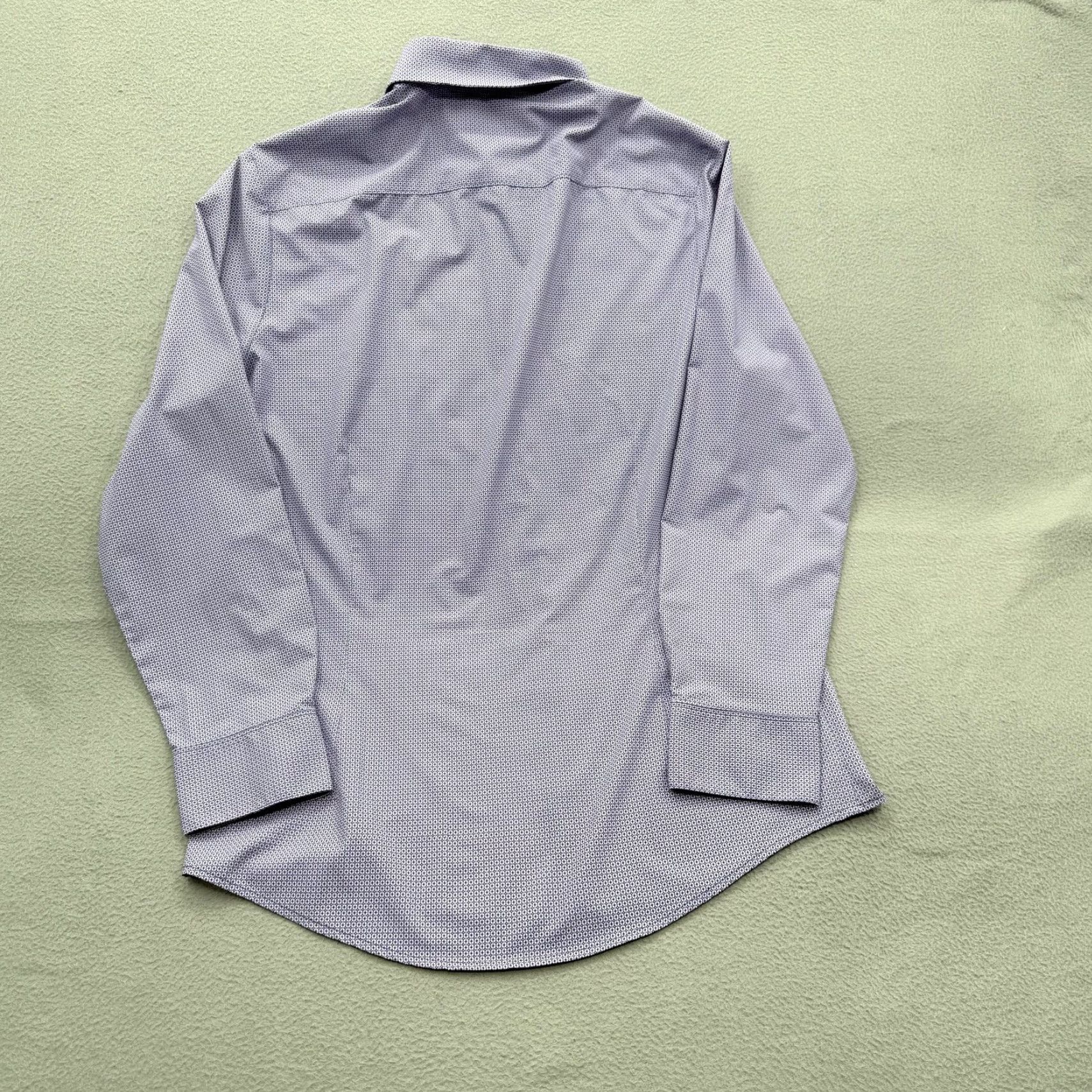 Mizzen+Main Mizzen+Main Shirt Mens Medium Purple Geometric Trim Fit Performance Dress Shirt Size 40R - 2 Thumbnail