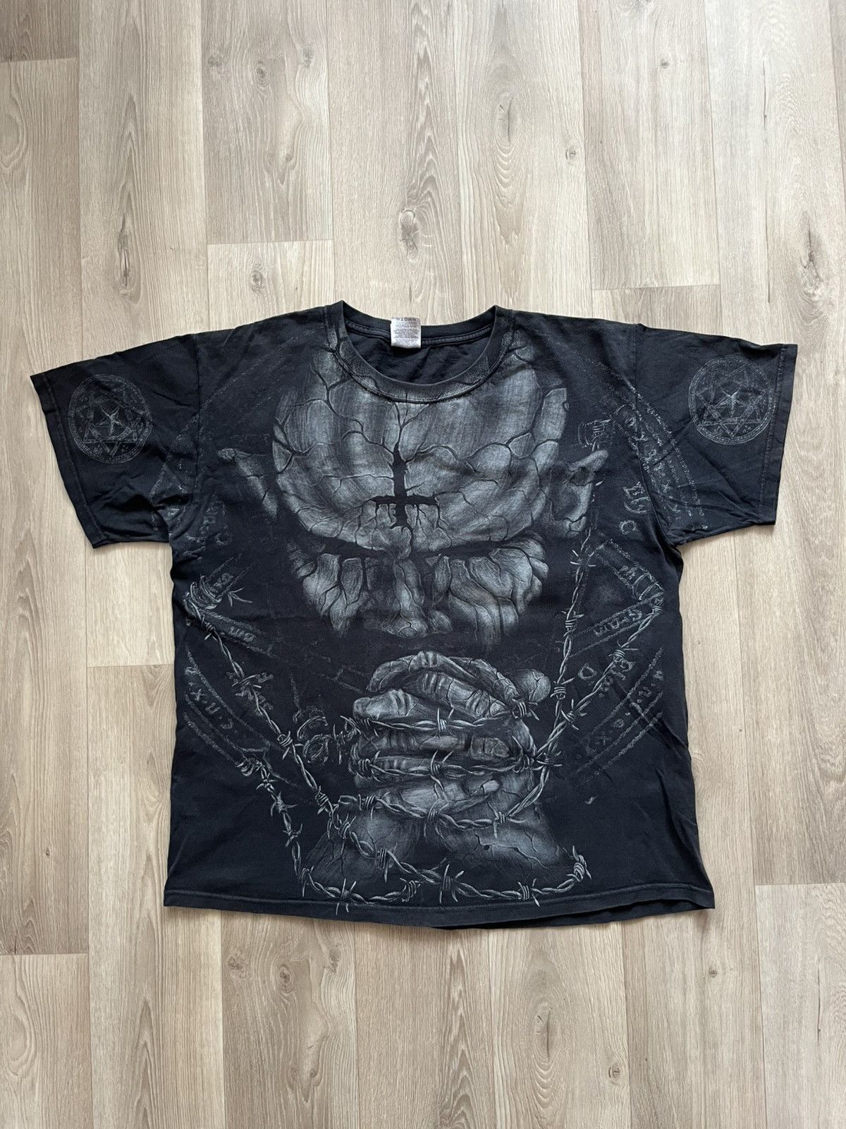 Vintage Rare Gothic Darkwear Skull & Pentagram Tee Size US L / EU 52-54 / 3 - 1 Thumbnail