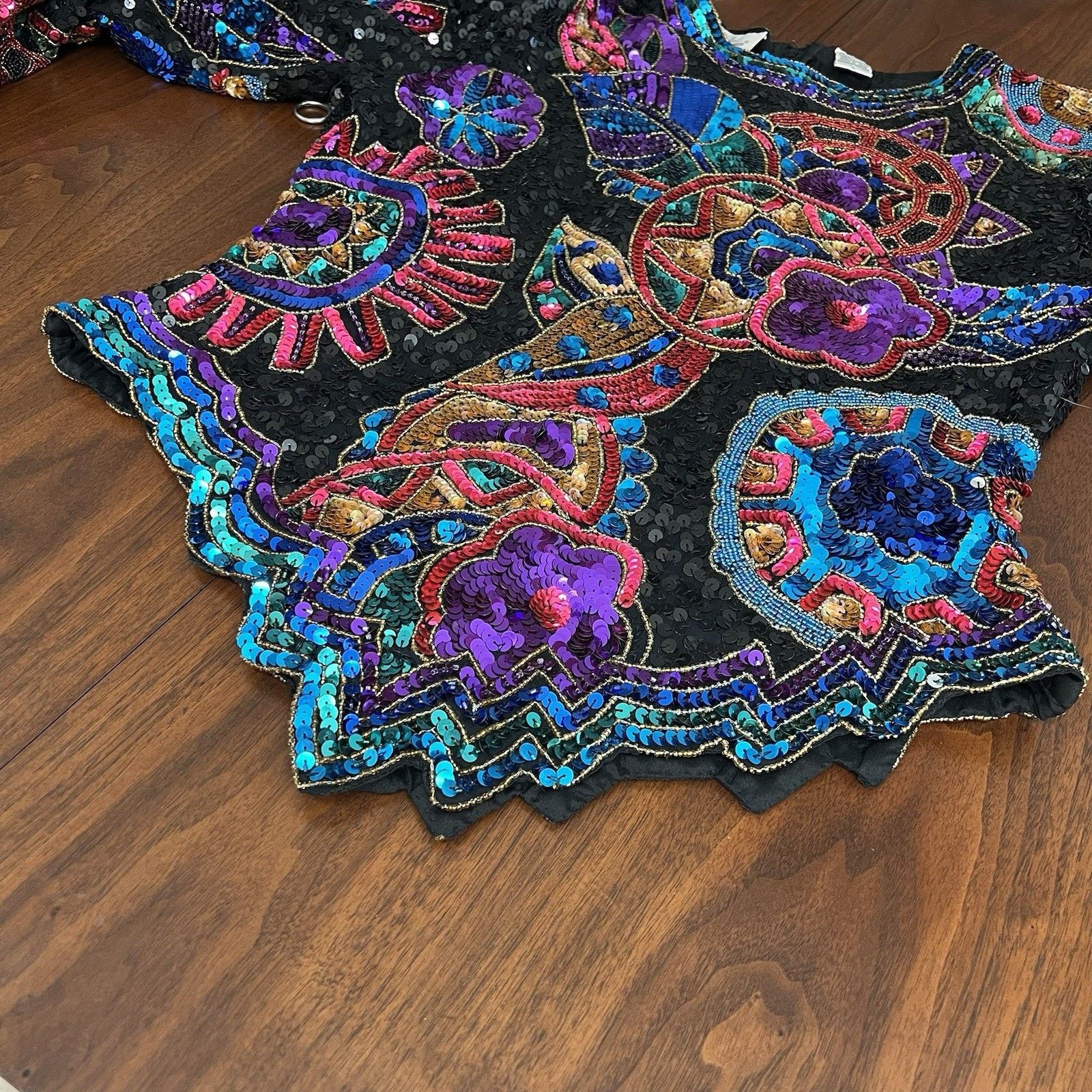 Other Laurence Kazar Top (L) 80s Glam Sequin Beaded Maximalist Size L / US 10 / IT 46 - 14 Thumbnail