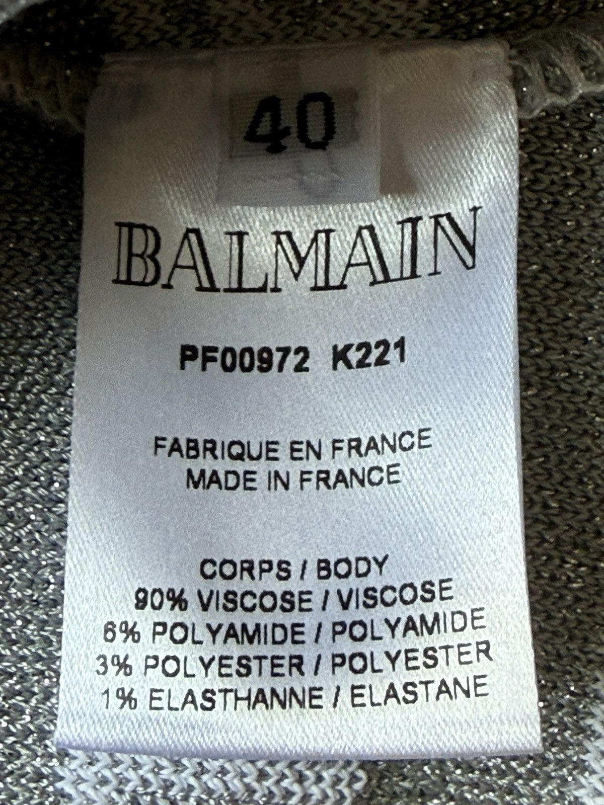 Balmain Balmain Paris Striped Bodysuit Gray/White Women’s 40 Size M / US 6-8 / IT 42-44 - 5 Thumbnail