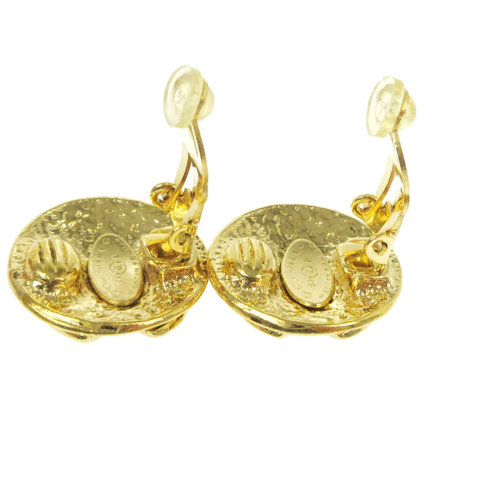 Chanel CHANEL CC Logos Button Motif Earrings Gold-Tone Size ONE SIZE - 4 Thumbnail