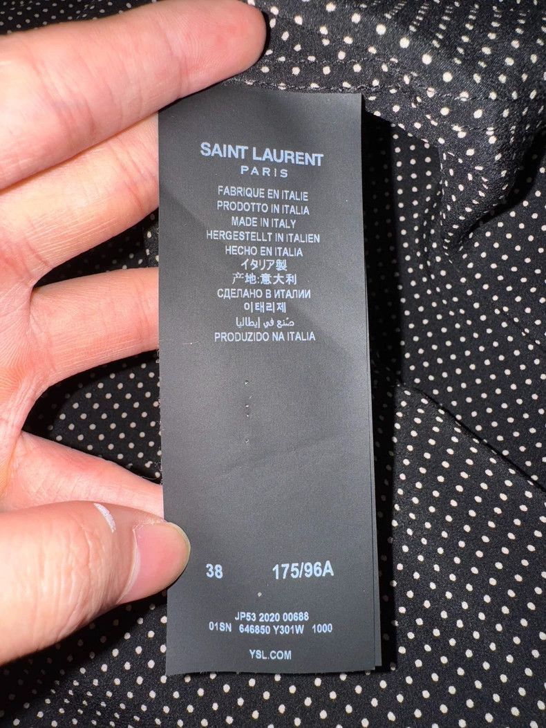 Saint Laurent Paris Saint Laurent Paris Saint Laurent Polka Dot Silk Shirt Siz Size US M / EU 48-50 / 2 - 8 Thumbnail