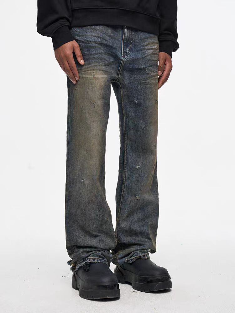 Japanese Brand × Jean Scrap Style Dirty Dye Vintage Wash Jeans Size US 34 / EU 50 - 3 Thumbnail