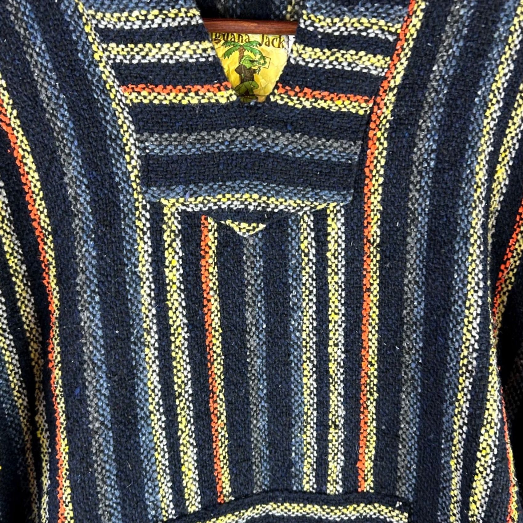 Vintage Iguana Jack Baja Hooded Sweatshirt - Boho Style Size US XL / EU 56 / 4 - 4 Thumbnail