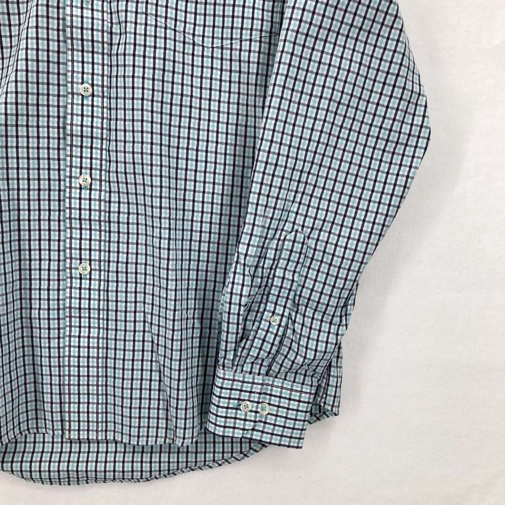 Izod Izod Shirt Mens Medium True Aqua Blue Plaid Button-Down Long Sleeve Casual NWT Size US M / EU 48-50 / 2 - 3 Thumbnail