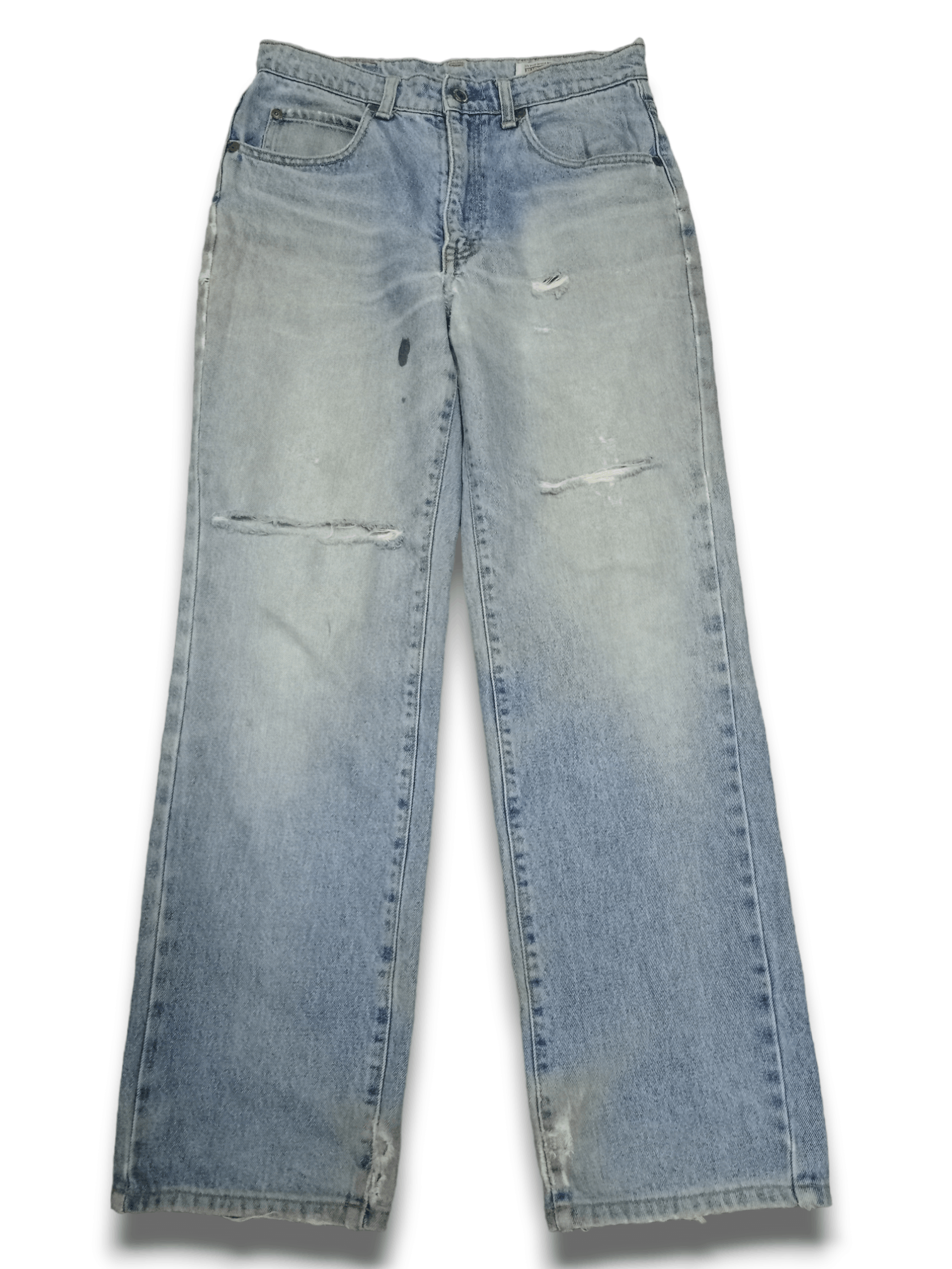 Japanese Brand Vintage Japanese Brand Blue Wash Loose Distressed Jeans Size US 28 / EU 44 - 1 Thumbnail