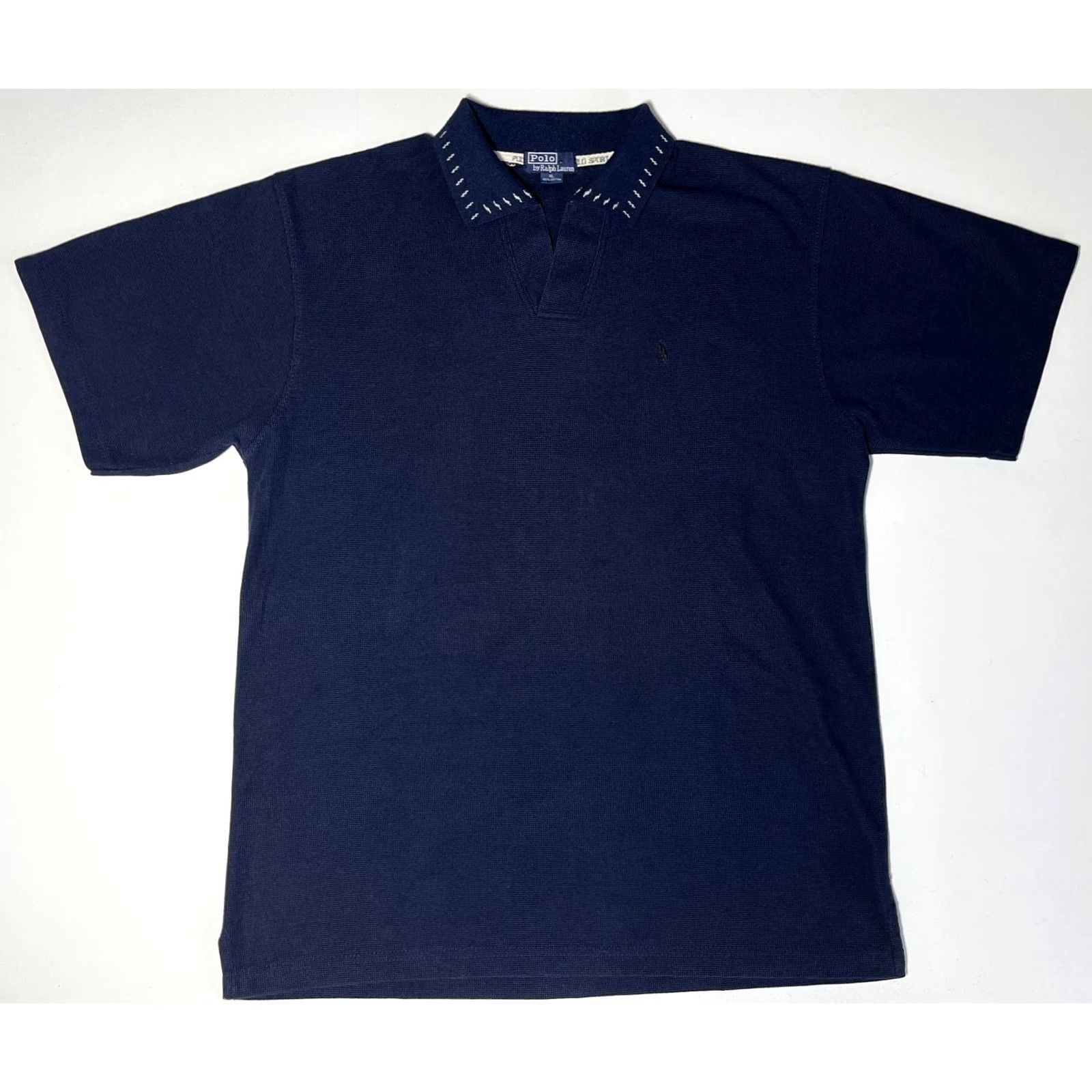 Polo Ralph Lauren Polo Ralph Lauren Polo Shirt Mens 90s Vintage V-Neck Short Sleeve Navy XL Made in USA Size US XL / EU 56 / 4 - 3 Thumbnail