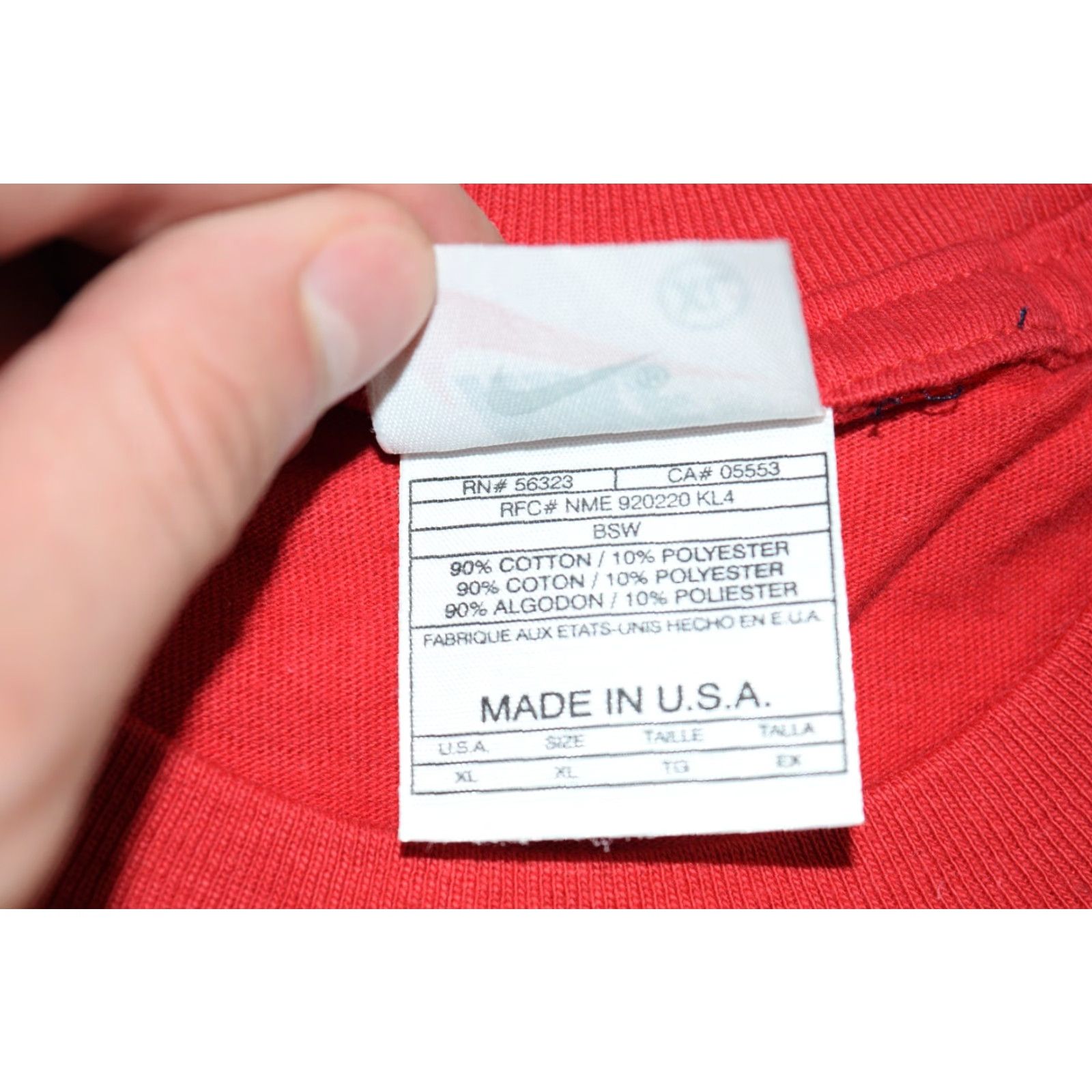 Nike VINTAGE Nike T-Shirt Adult Red Just Do It Logo USA 90s XL Mens Short Sleeve, 1990s, Classic Sports, Cotton, Regular Fit Size US XL / EU 56 / 4 - 4 Thumbnail