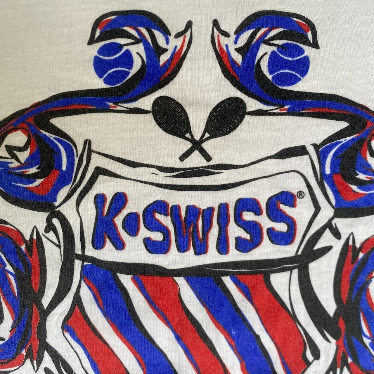 K-Swiss Vintage 90s K-Swiss Logo T-Shirt Single Stitch Tennis Tee Size US L / EU 52-54 / 3 - 3 Thumbnail