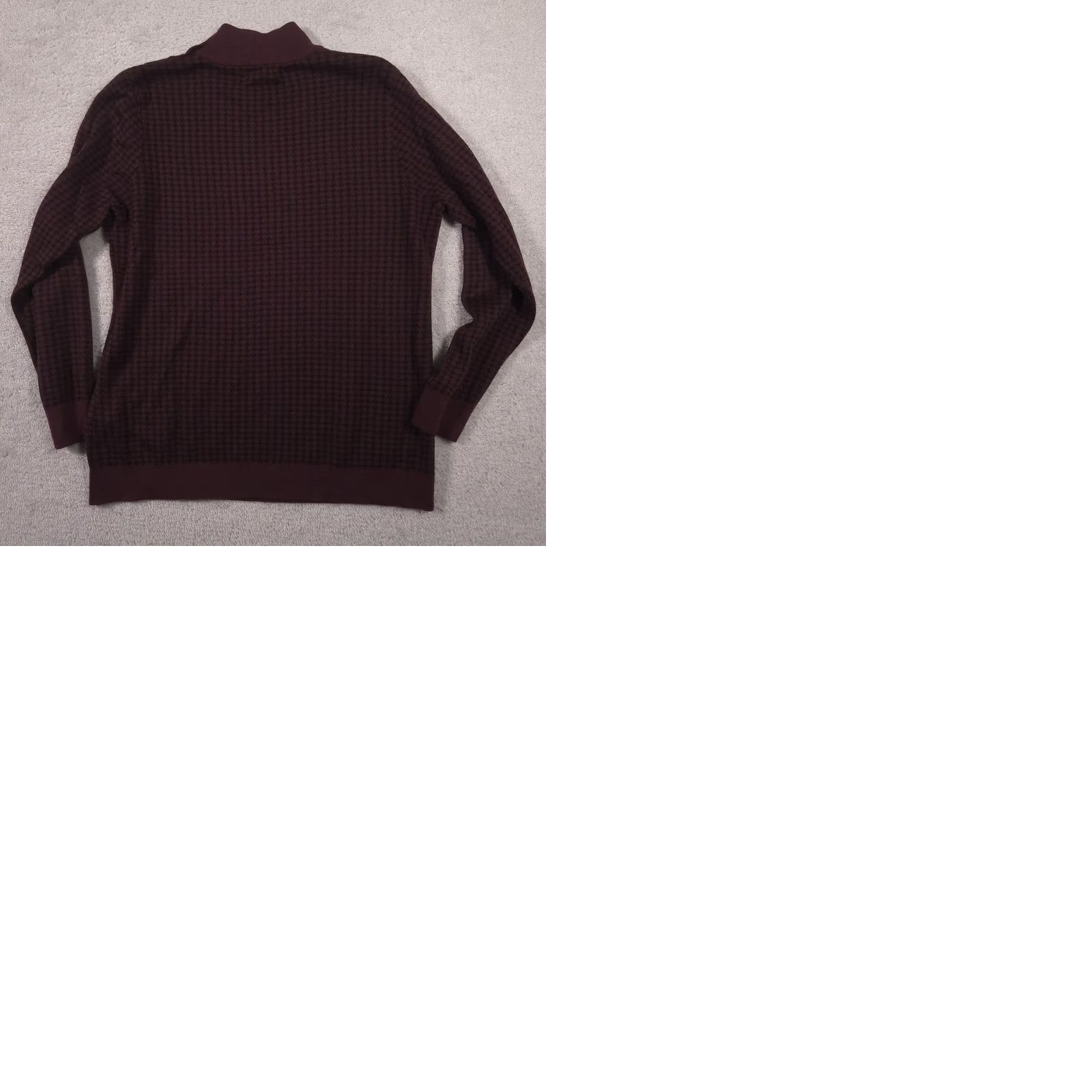 Calvin Klein Calvin Klein Sweater Womens L Red Check Mock Neck Button Shoulder Knit Pullover Size L / US 10 / IT 46 - 9 Thumbnail