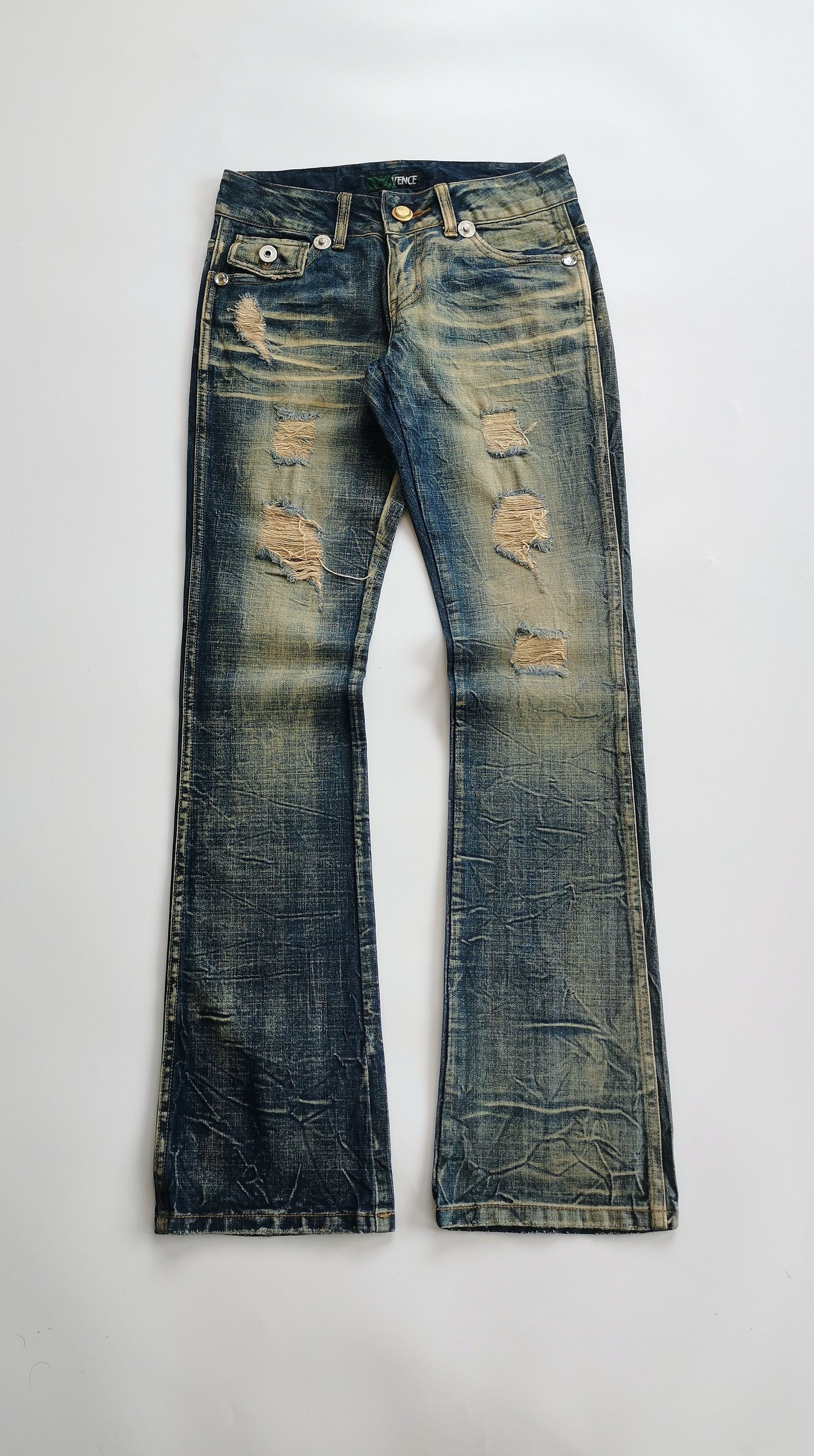Kapital VENCE mudwash flare jeans avantgarde Size 27" / US 4 / IT 40 - 1 Thumbnail