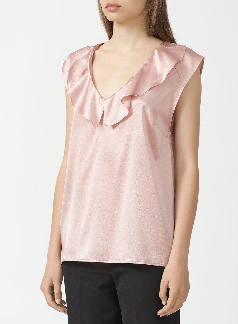 Pinko Pinko Women’s Sleeveless Blouse/Top, Pink Silk Blend Size L / US 10 / IT 46 - 2 Thumbnail