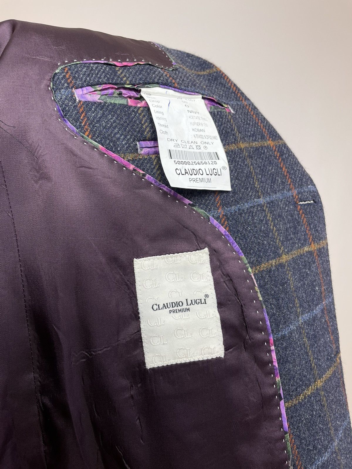 Other CLAUDIO LUGLI PREMIUM Tweed Wool Blazer Mens size 50 Size 50R - 10 Thumbnail