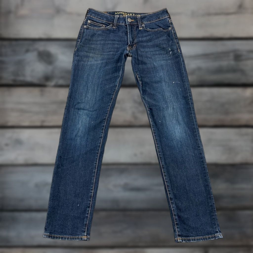 American Eagle Outfitters VINTAGE American Eagle Jeans Mens 28x30 Slim Straight Leg Dark Blue Denim Size US 28 / EU 44 - 1 Thumbnail