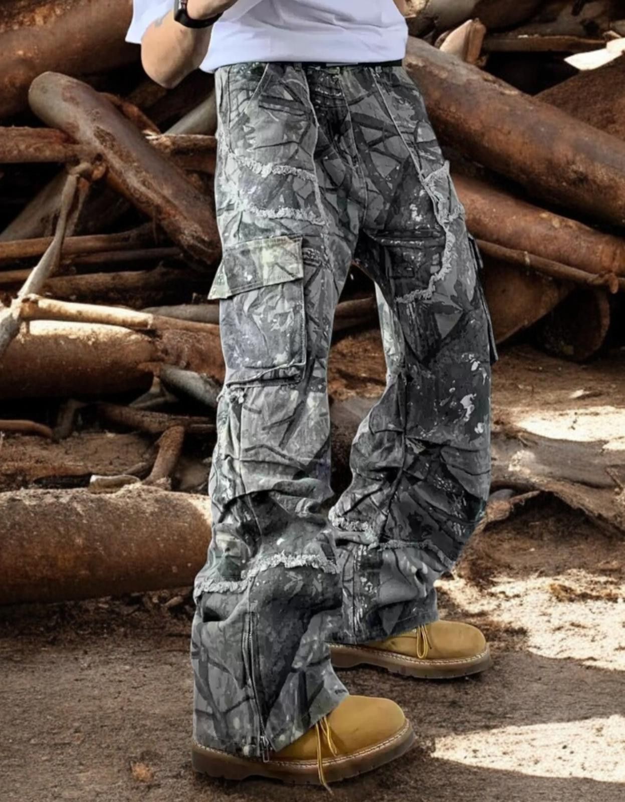 Vintage Multi Pocket Cargo Camo Pants Size US 30 / EU 46 - 1 Thumbnail