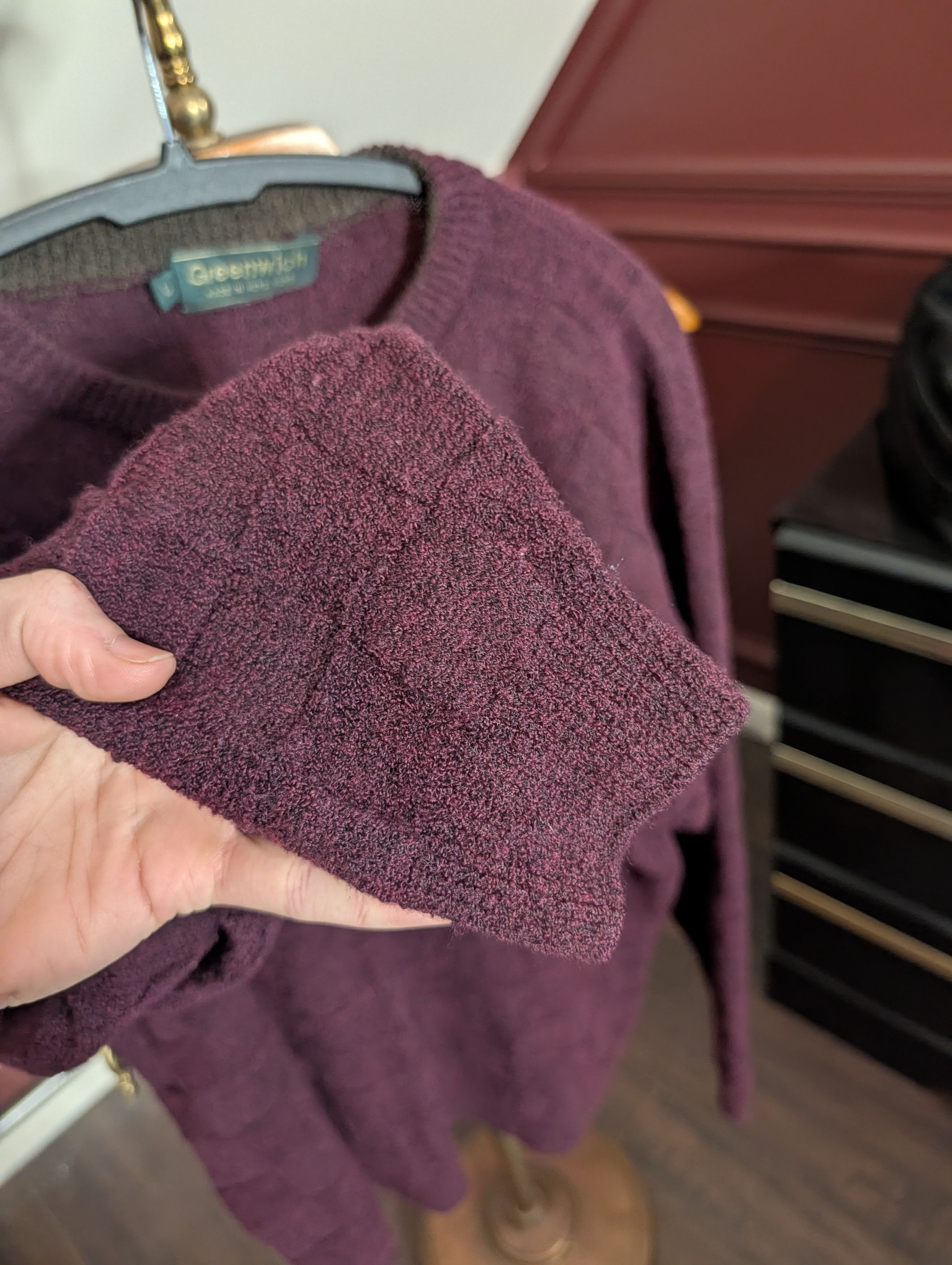 Other GREENWICH Vintage checkered magenta textured sweater Size US L / EU 52-54 / 3 - 6 Thumbnail
