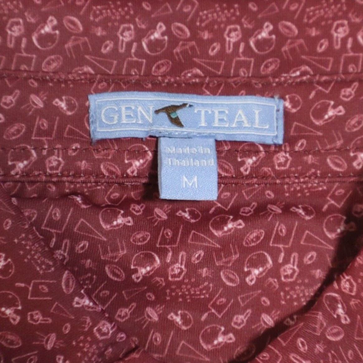 Vintage Genteal Polo Shirt Maroon Men's M Brrr Tailgate Football High Stretch All Over Print Polo Shirt Shirts Mens M Maroon Tailgate Football Genteal Shirt Size US M / EU 48-50 / 2 - 5 Thumbnail