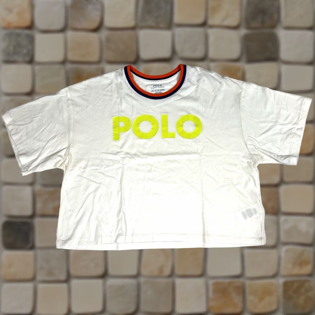 Polo Ralph Lauren NWT Women's Polo Ralph Lauren Cropped T-Shirt Spell Out Sz XL Size XL / US 12-14 / IT 48-50 - 1 Thumbnail