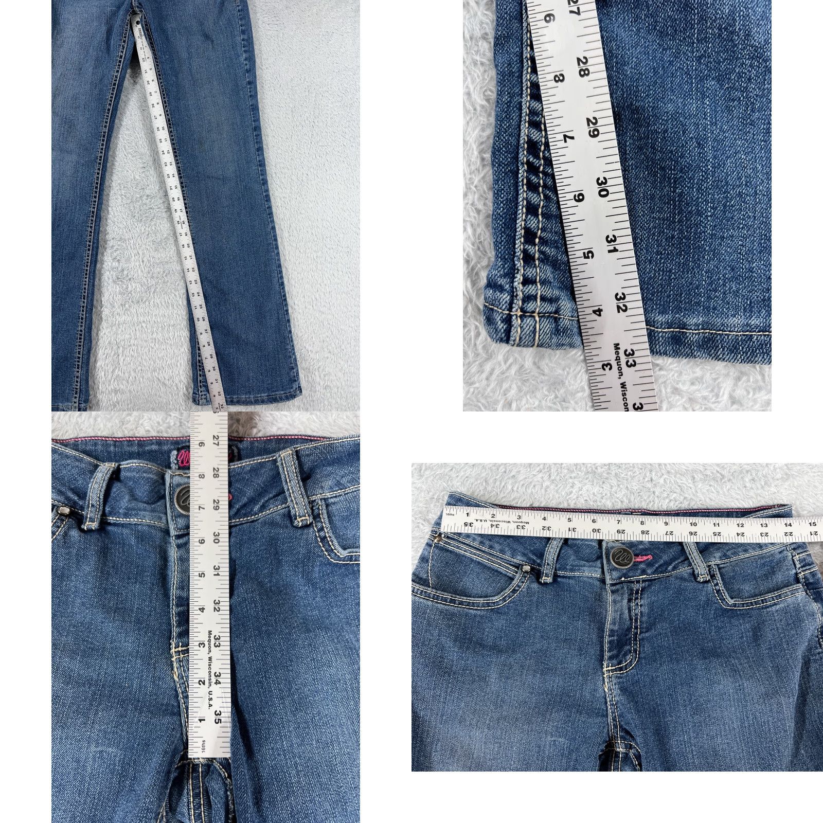 Wrangler Wrangler Jeans 5 28x33 Blue Denim Bootcut Med Wash Embroidered Low Jean Women Size 27" / US 4 / IT 40 - 8 Thumbnail