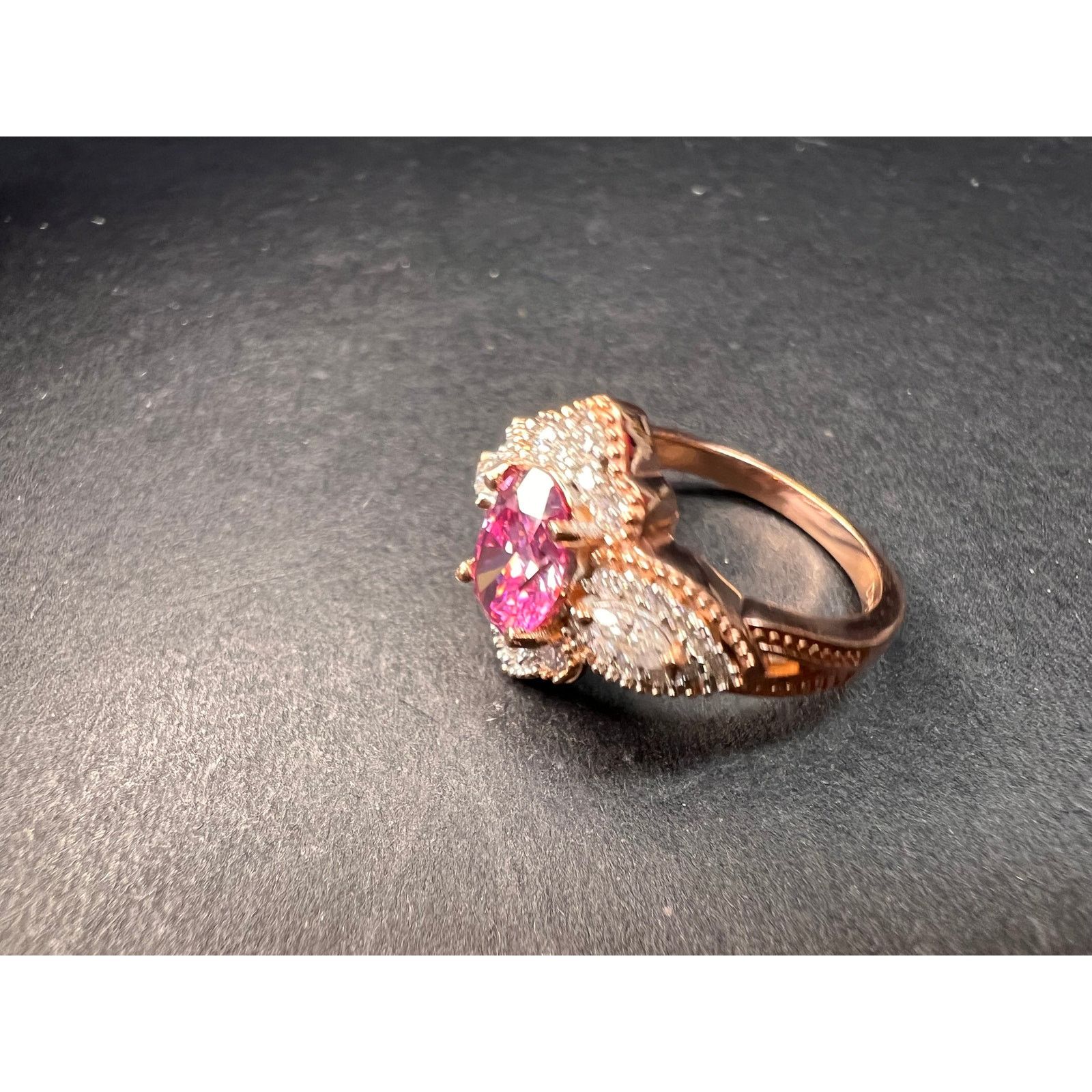 Other NEW Pink Moissanite ring in rose gold vermeil 925 size 6 Size ONE SIZE - 6 Thumbnail