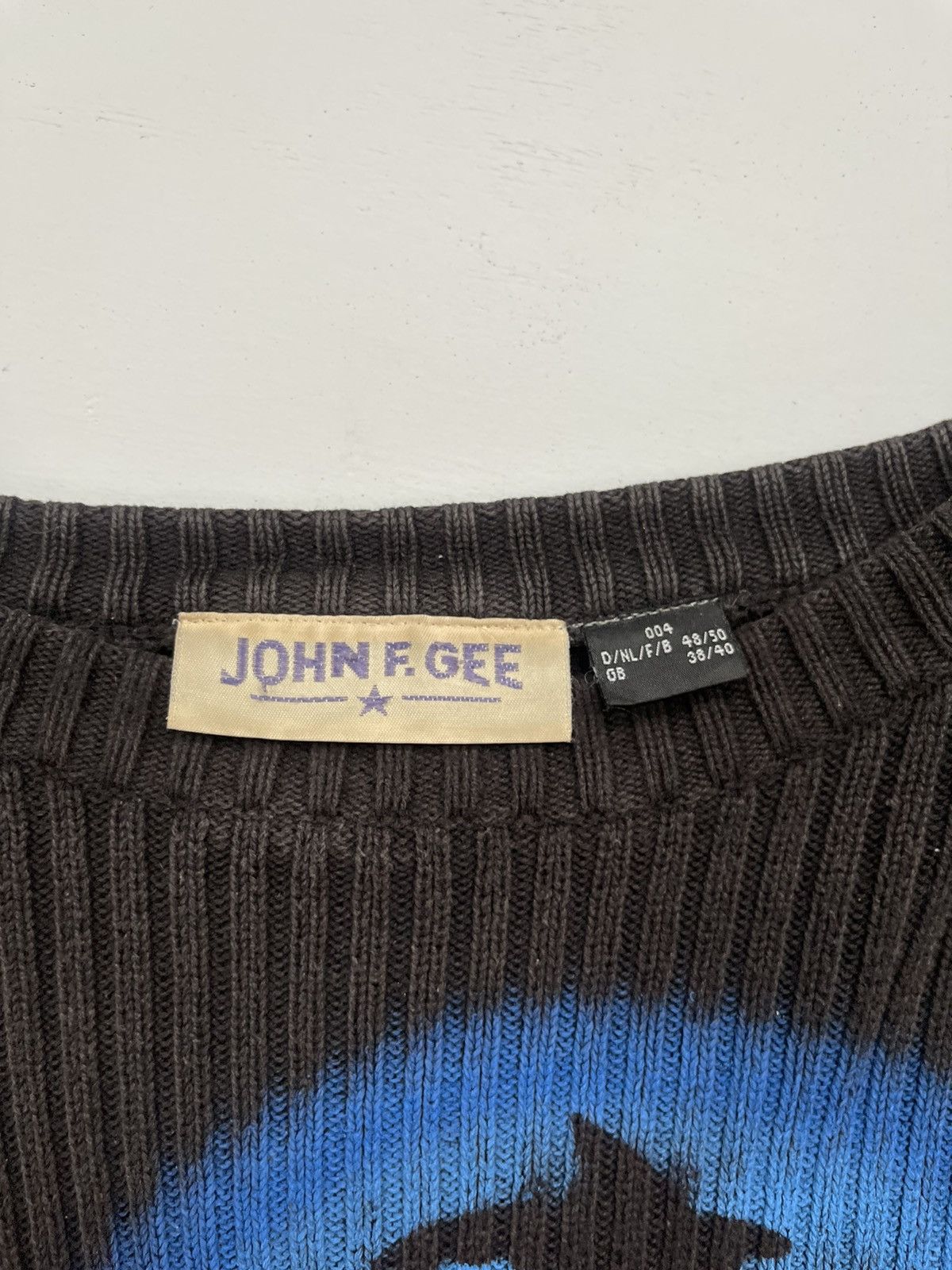 Japanese Brand Faded Dirty Y2K Dragon Japan Style Thrashed Ribbed Sweater Size US M / EU 48-50 / 2 - 10 Thumbnail