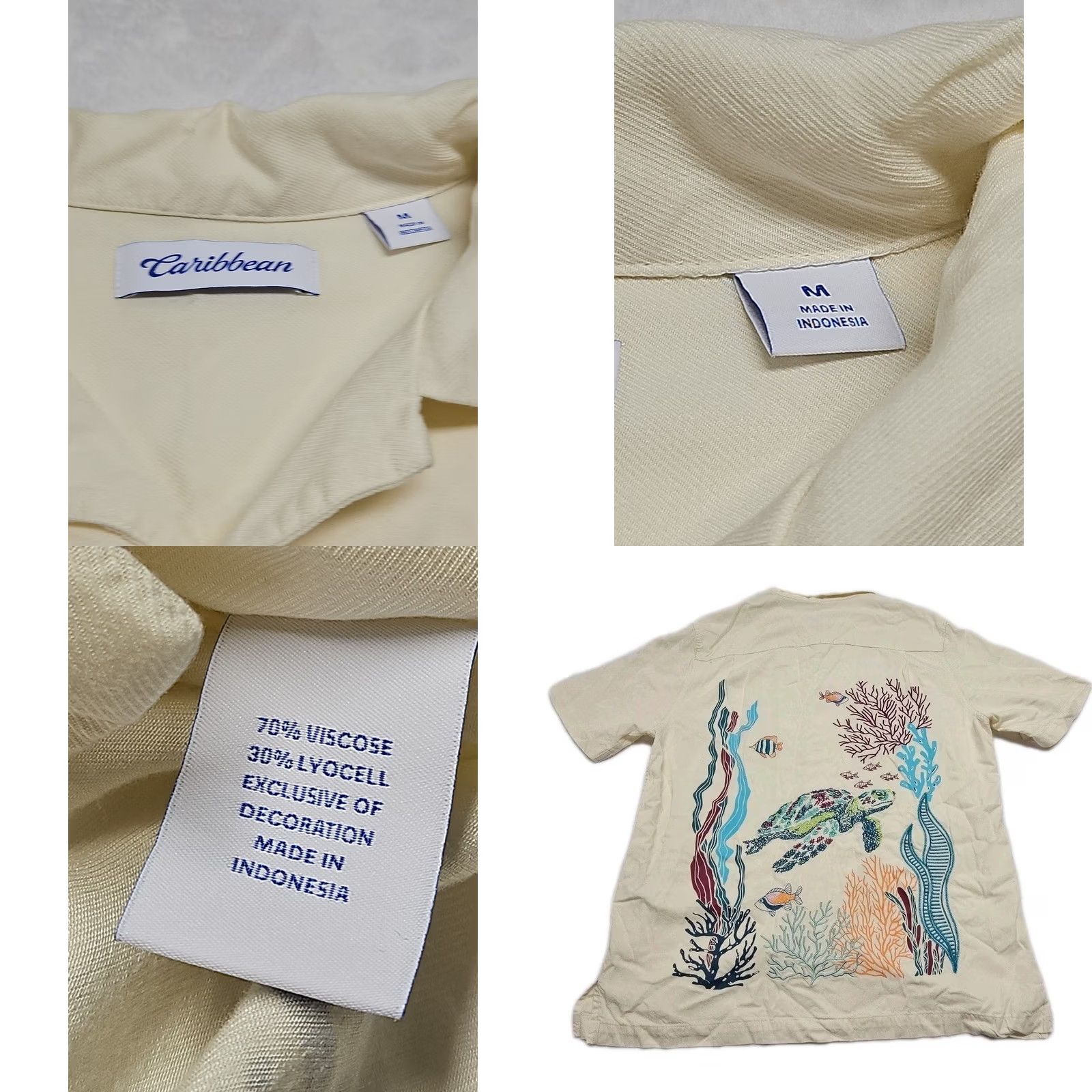 Vintage VINTAGE Caribbean Camp Shirt Mens M Sea Turtle Coral Reef Embroidered Tropical Size US M / EU 48-50 / 2 - 8 Thumbnail