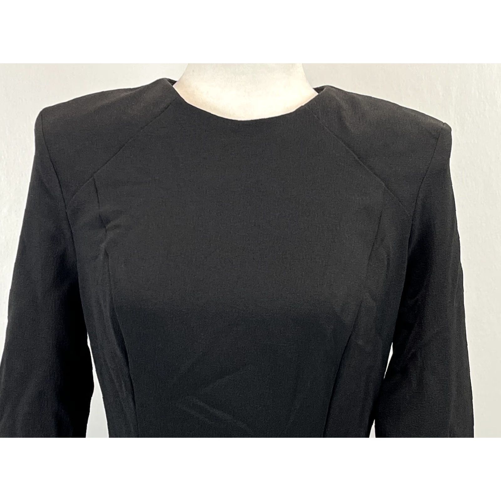 Asos ASOS Shoulder Pad Mini Dress with Seams, Size 6, Black, Long Sleeve, Womens Size M / US 6-8 / IT 42-44 - 5 Thumbnail