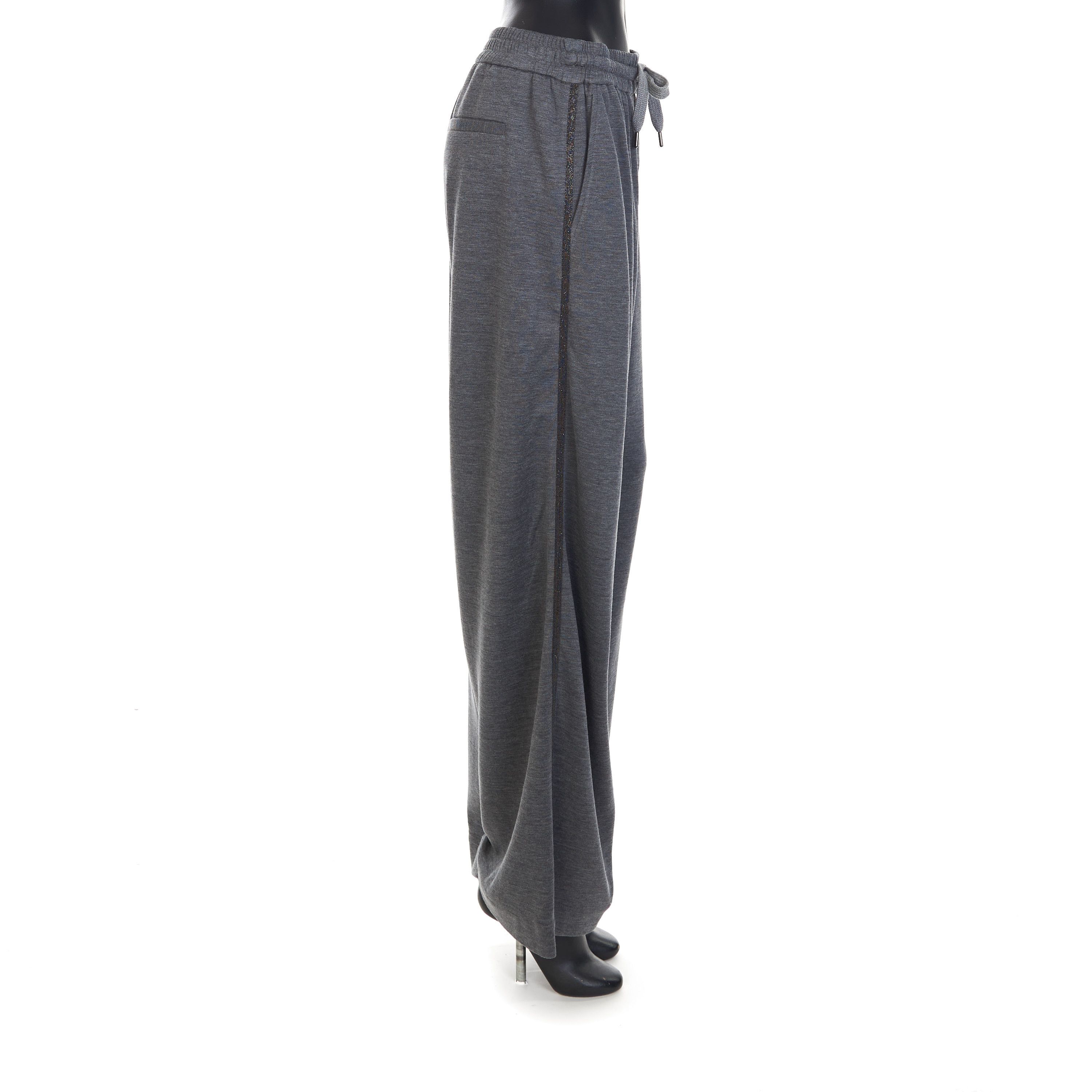 Brunello Cucinelli Gray Comfort Interlock Wide Trousers Size S Size 27" / US 4 / IT 40 - 6 Thumbnail