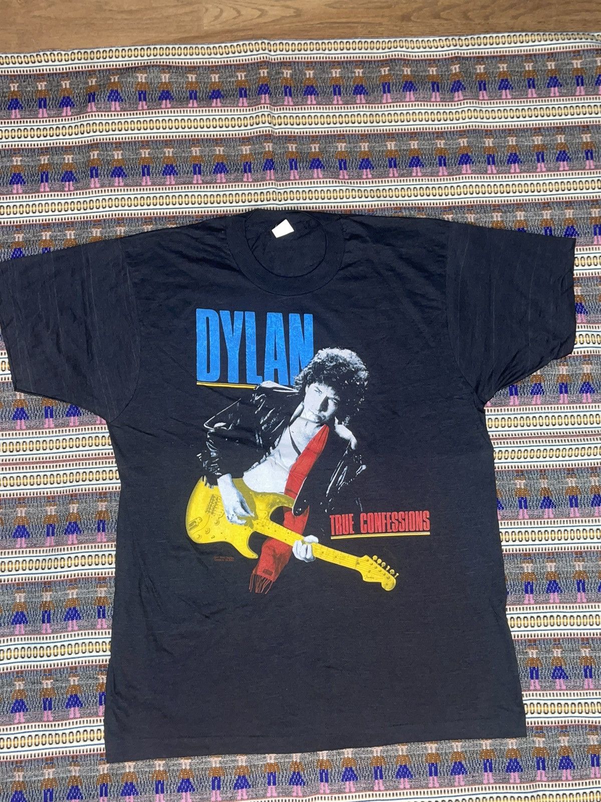 image of Band Tees x Rock Tees Vintage Bob Dylan Tom Petty Heartbreakers 1986 Tshirt in Black (Size XL)