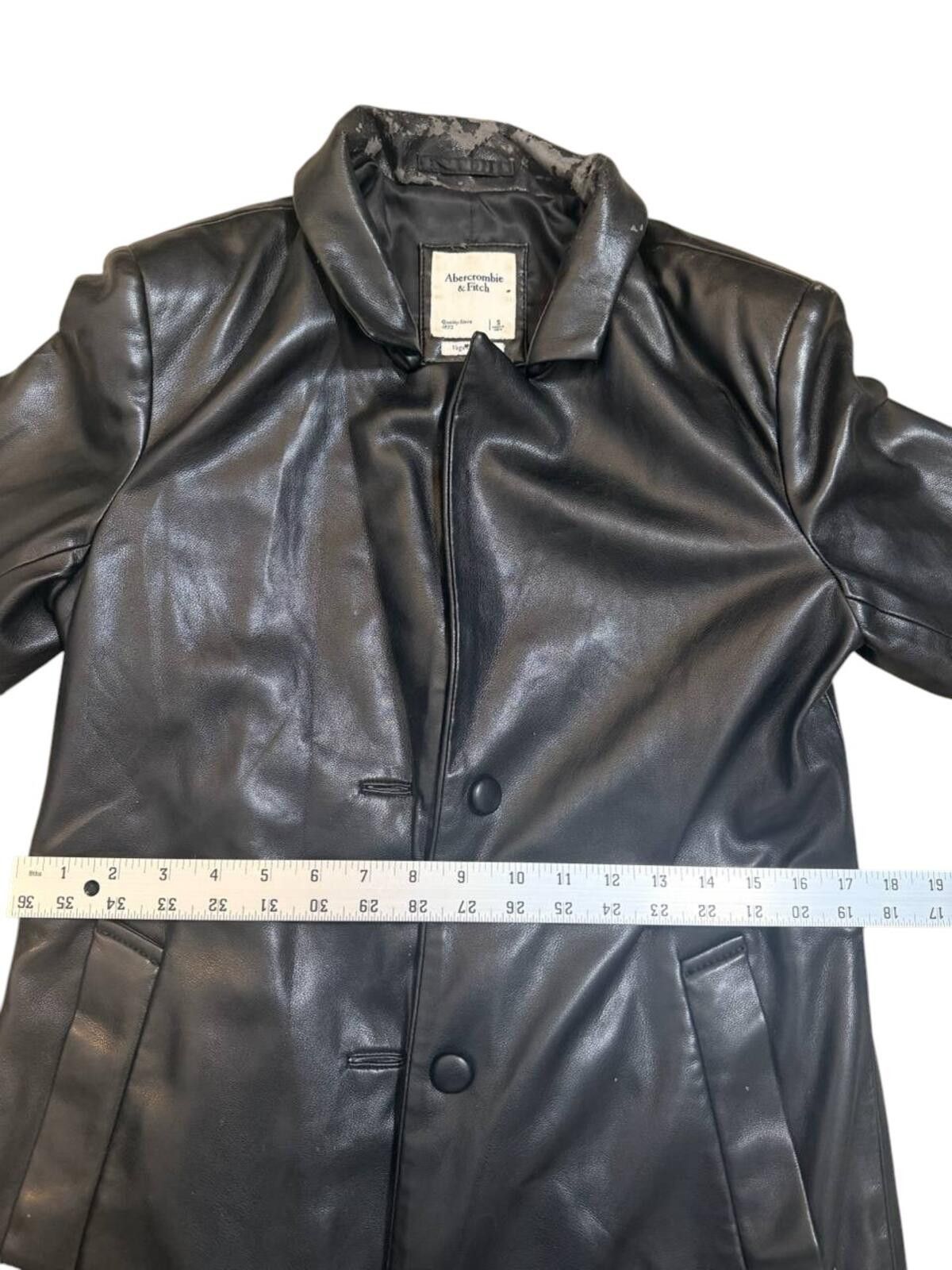 Abercrombie & Fitch Abercrombie & Fitch Vegan Leather Trench Coat Womens Size S / US 4 / IT 40 - 6 Thumbnail