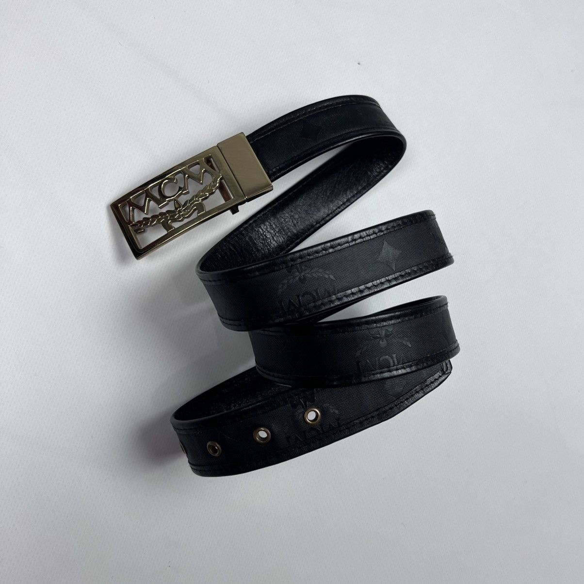 MCM Vintage MCM monogram black reversible belt Size 32 - 2 Thumbnail