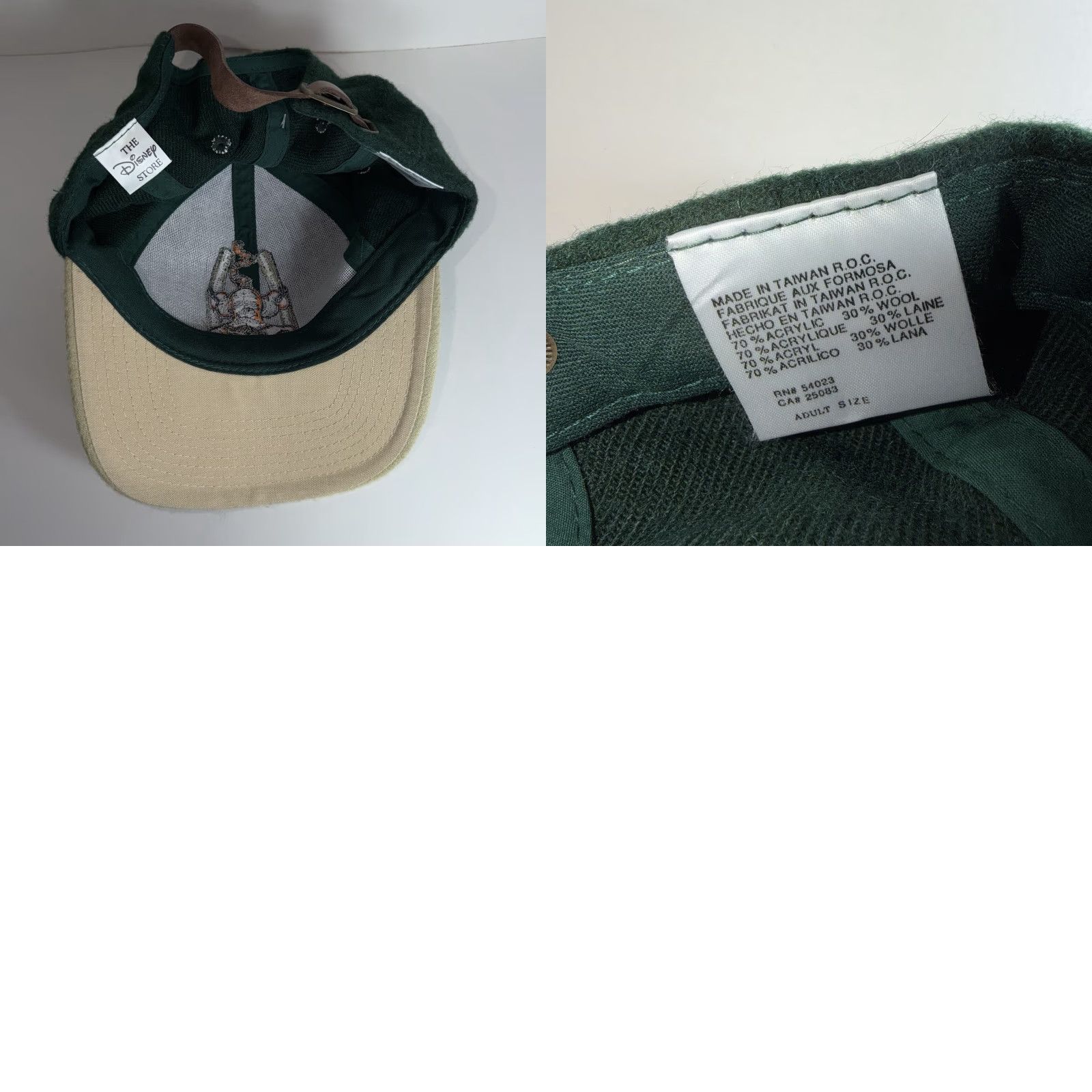 Disney VINTAGE Disney Tigger Wool Blend Hat Cap Strap Back Green 90s New Men Baseball Cap Adjustable Toys Animals Cartoon Boys Mens Size ONE SIZE - 8 Thumbnail