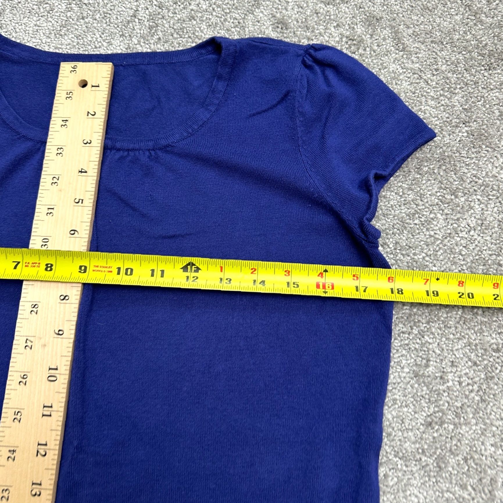 Vintage Unbranded Knit Sweater Top Womens Small Blue Short Sleeve Crew Neck Casual Size S / US 4 / IT 40 - 5 Thumbnail