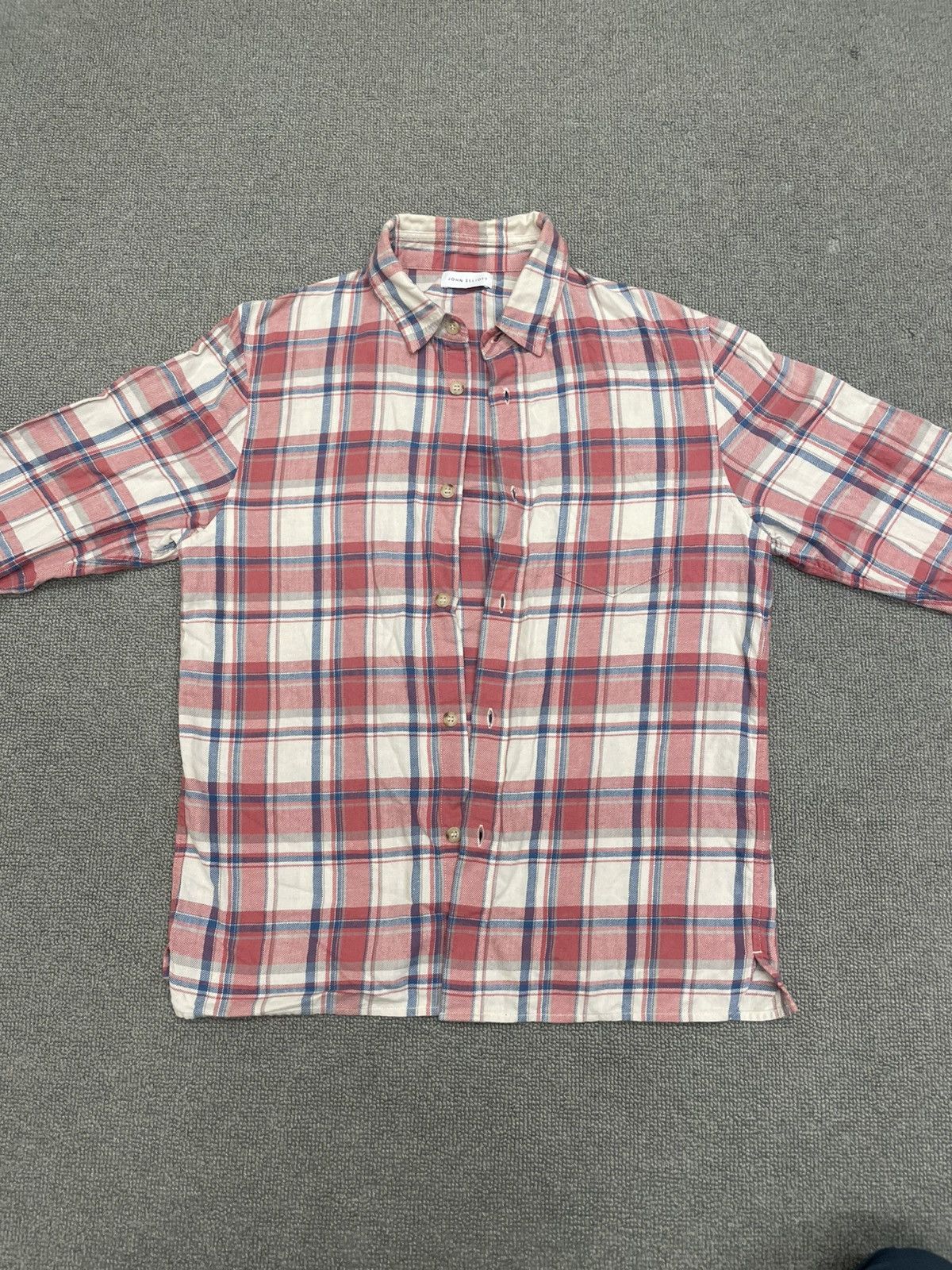 John Elliott John Elliott Sly Cotton Straight Hem Plaid Shirt Size US M / EU 48-50 / 2 - 1 Thumbnail