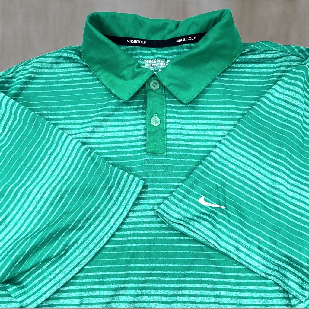 Nike Nike Polo Shirt Men XL Green Striped Dri-Fit Tour Performance Golf Casual Activewear Logo Shirt Size US XL / EU 56 / 4 - 1 Thumbnail