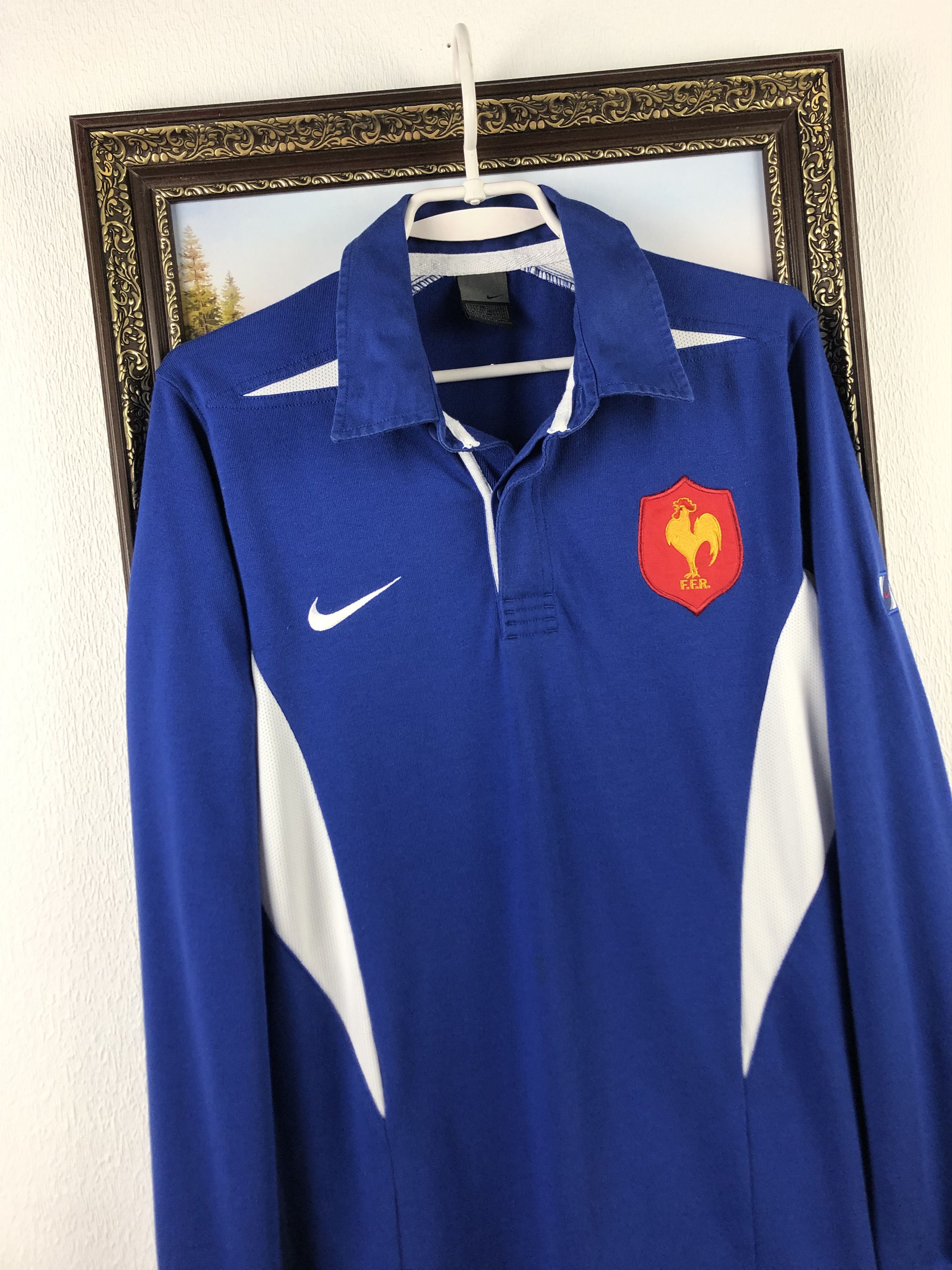 Nike Vintage Nike France Rugby Union Jersey Long Sleeve Shirt Size US S / EU 44-46 / 1 - 3 Thumbnail