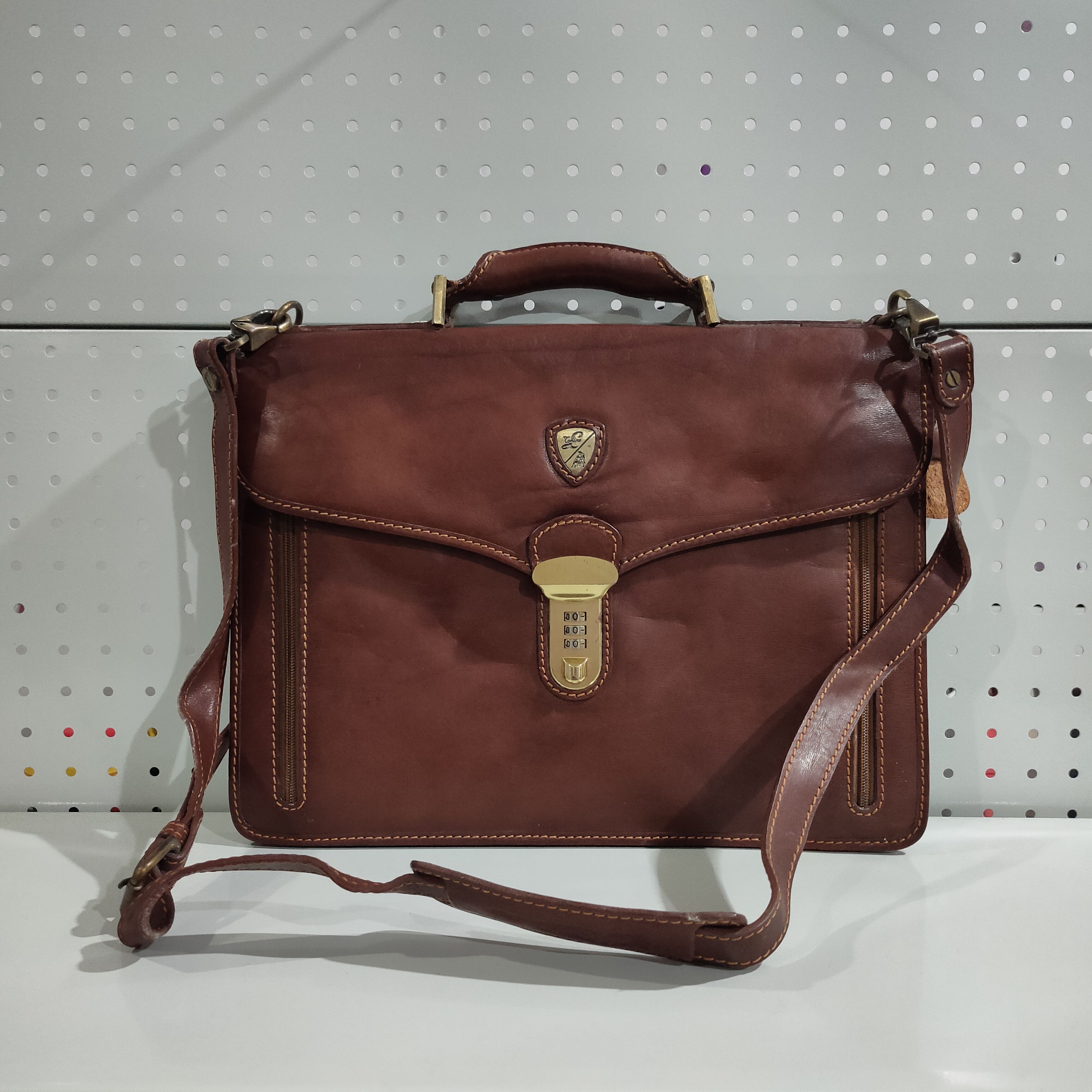 Tonino Lamborghini 🔥Vintage Tonino Lamborghini Genuine Leather Briefcase Bag Size ONE SIZE - 1 Thumbnail