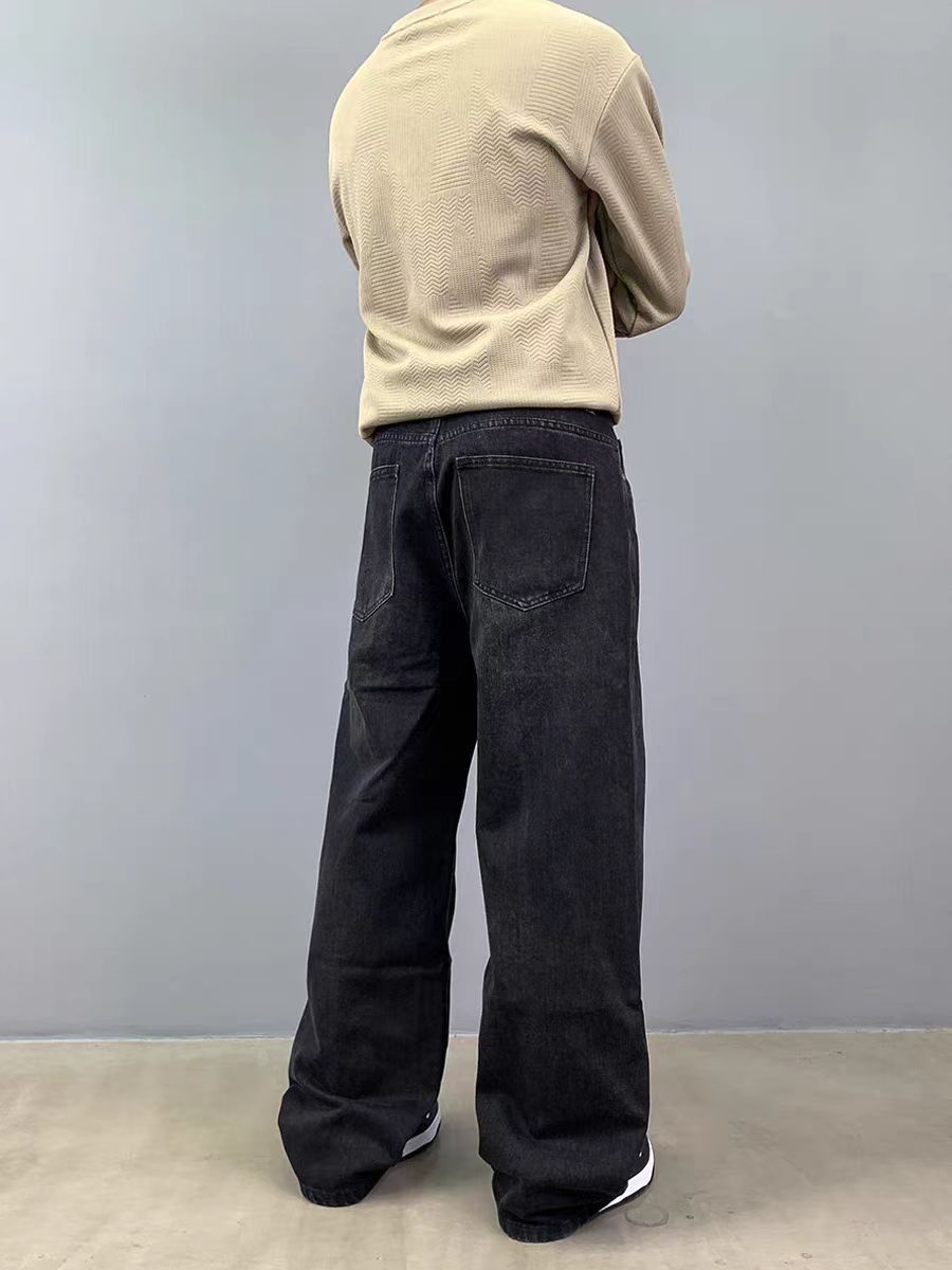 Japanese Brand × Vintage Vintage Washed Spliced Loose Casual Black Jeans Size US 34 / EU 50 - 4 Thumbnail